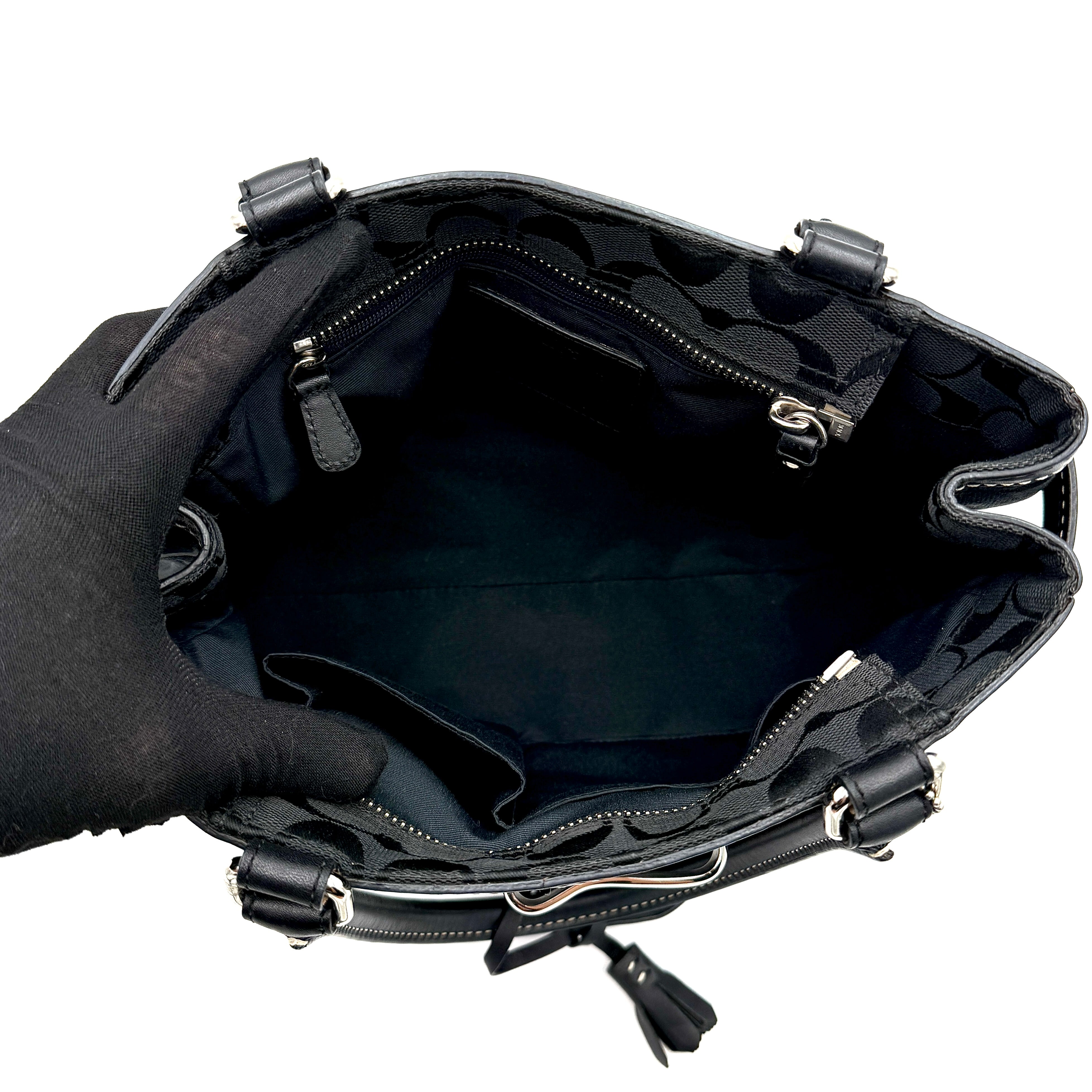 Coach Signature Hampton Carryall Shoulder Bag Black