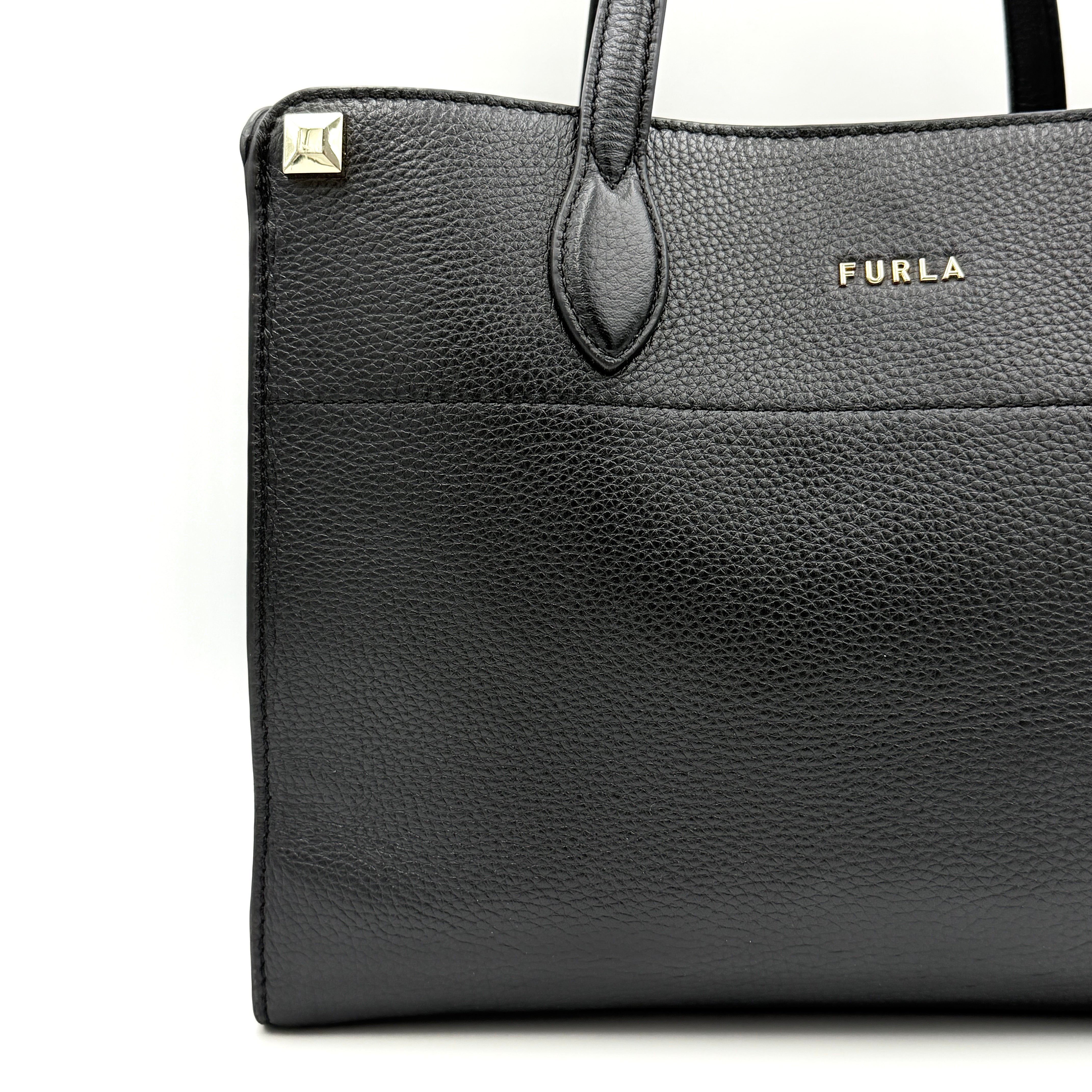 Furla Afrodite Leather Nero Tote Bag Black
