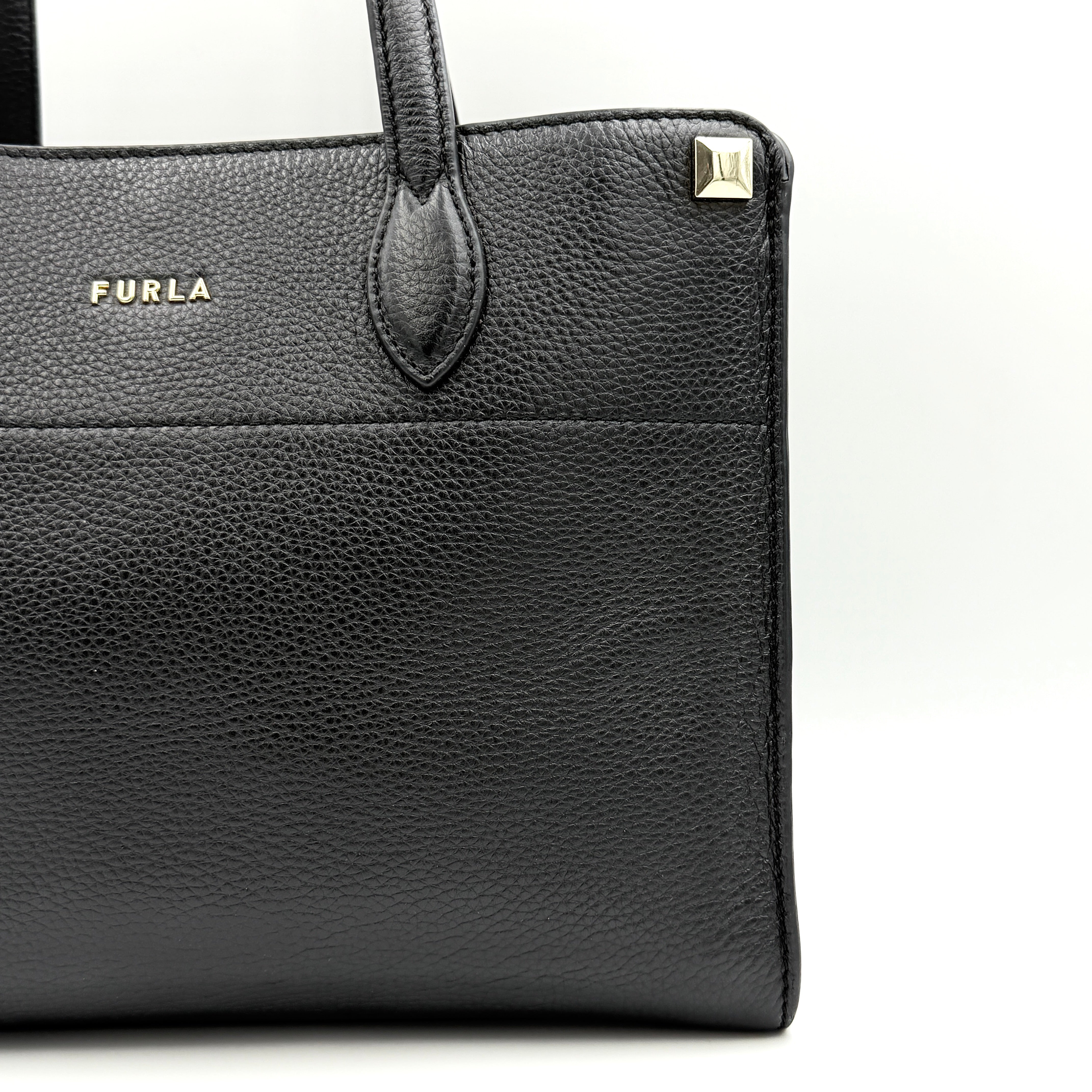 Furla Afrodite Leather Nero Tote Bag Black