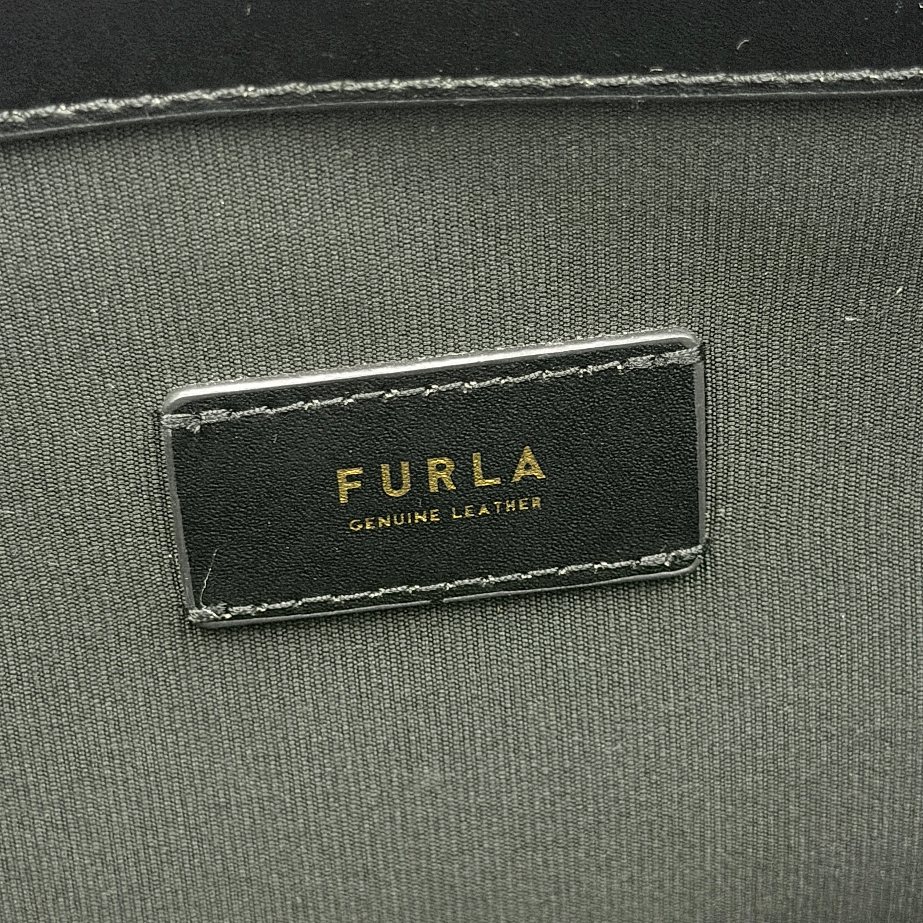 Furla Afrodite Leather Nero Tote Bag Black