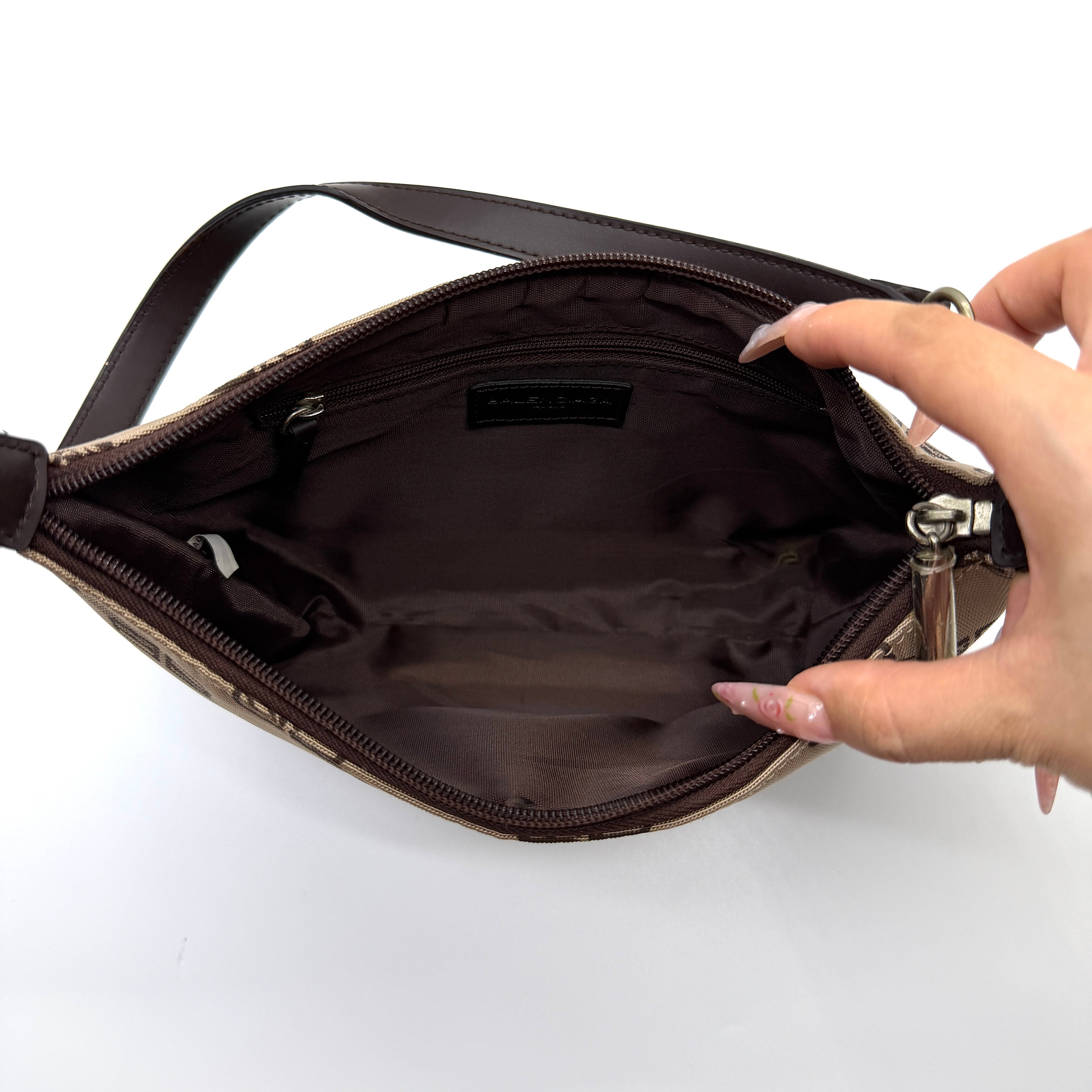 Balenciaga BB Print Shoulder Bag Brown/Black