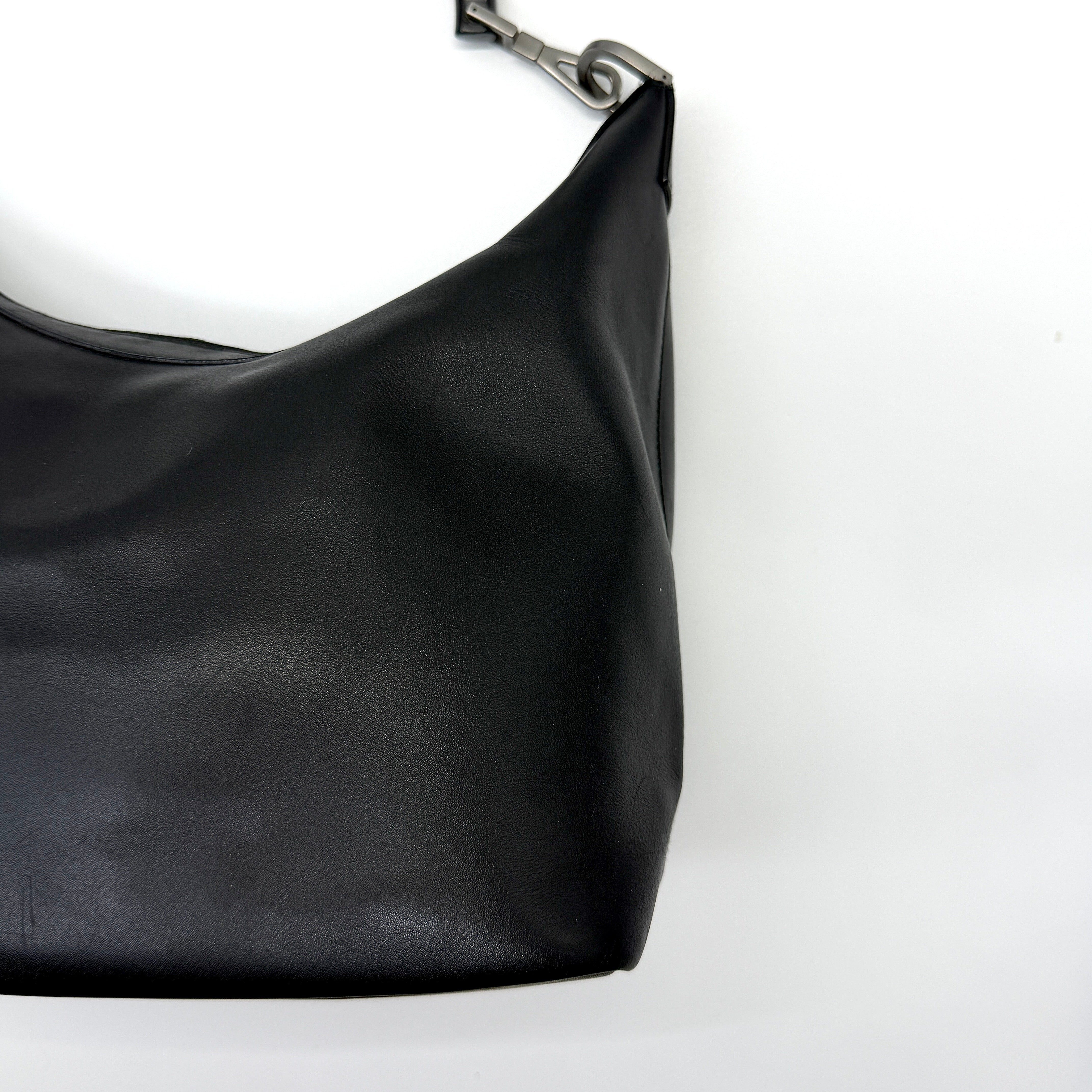 Gucci Hobo Leather Bamboo Shoulder Bag Black