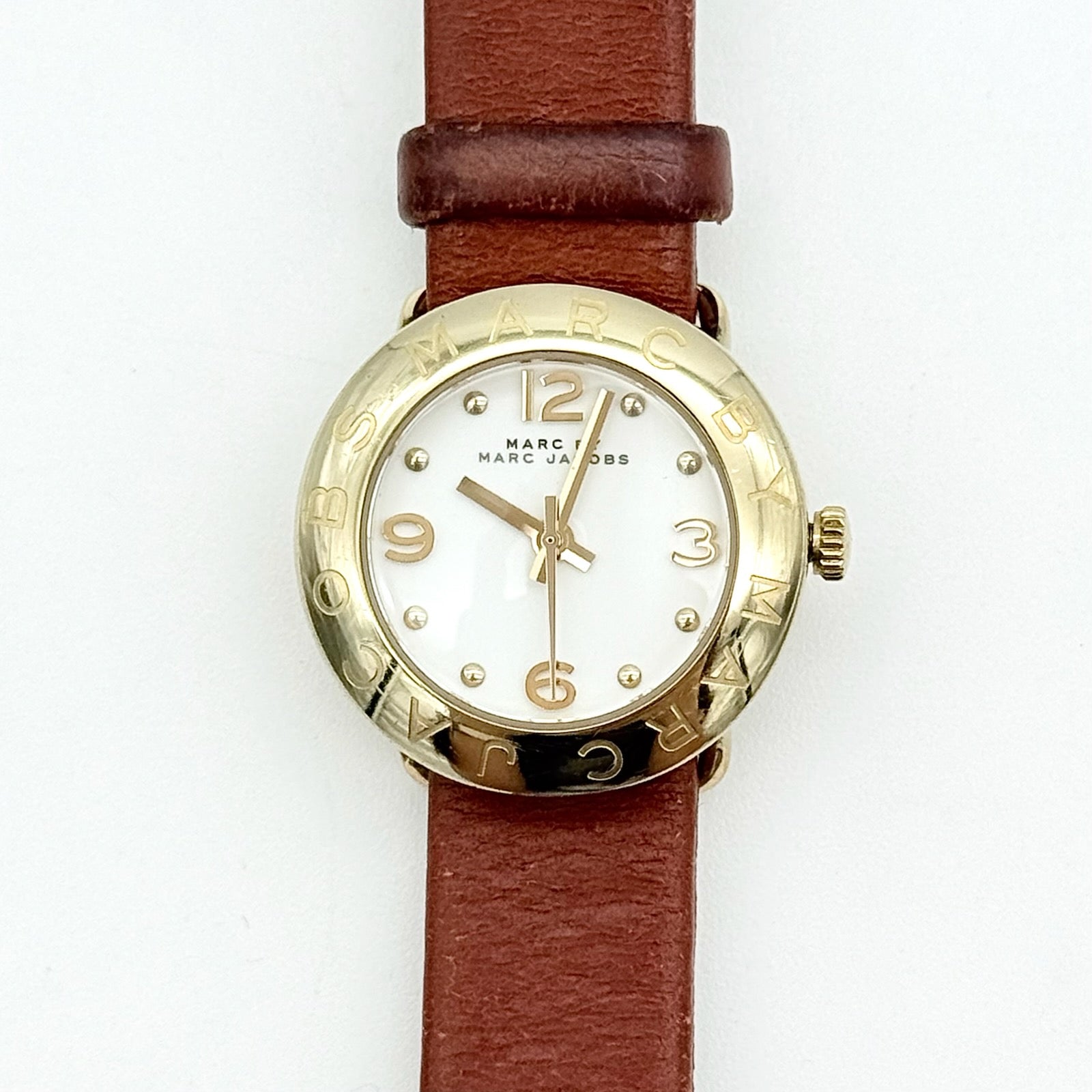 Marc by Marc Jacobs Amy White Dial Watch Gold/Brown