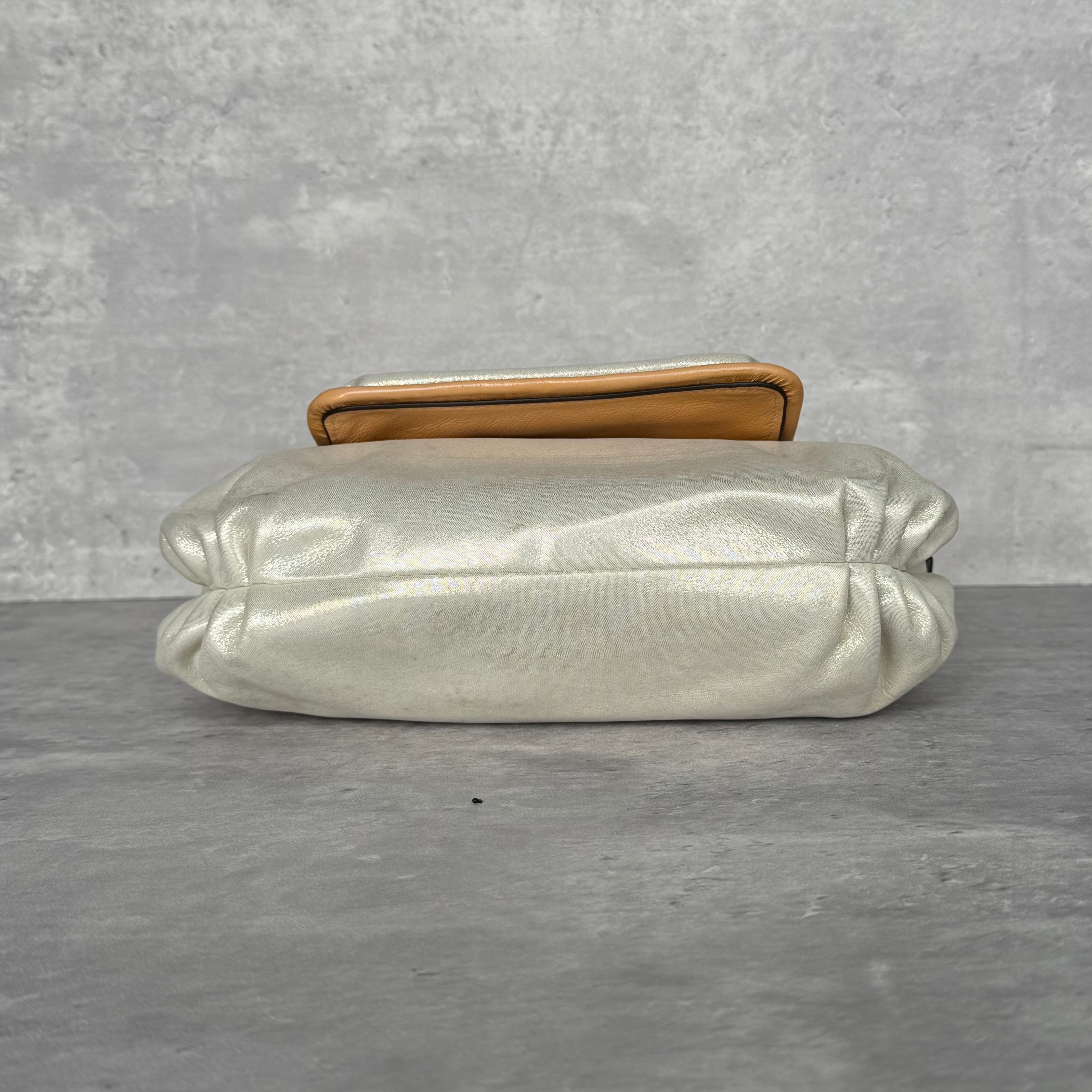 Coach Signature Poppy Shoulder Bag Silver/Tan