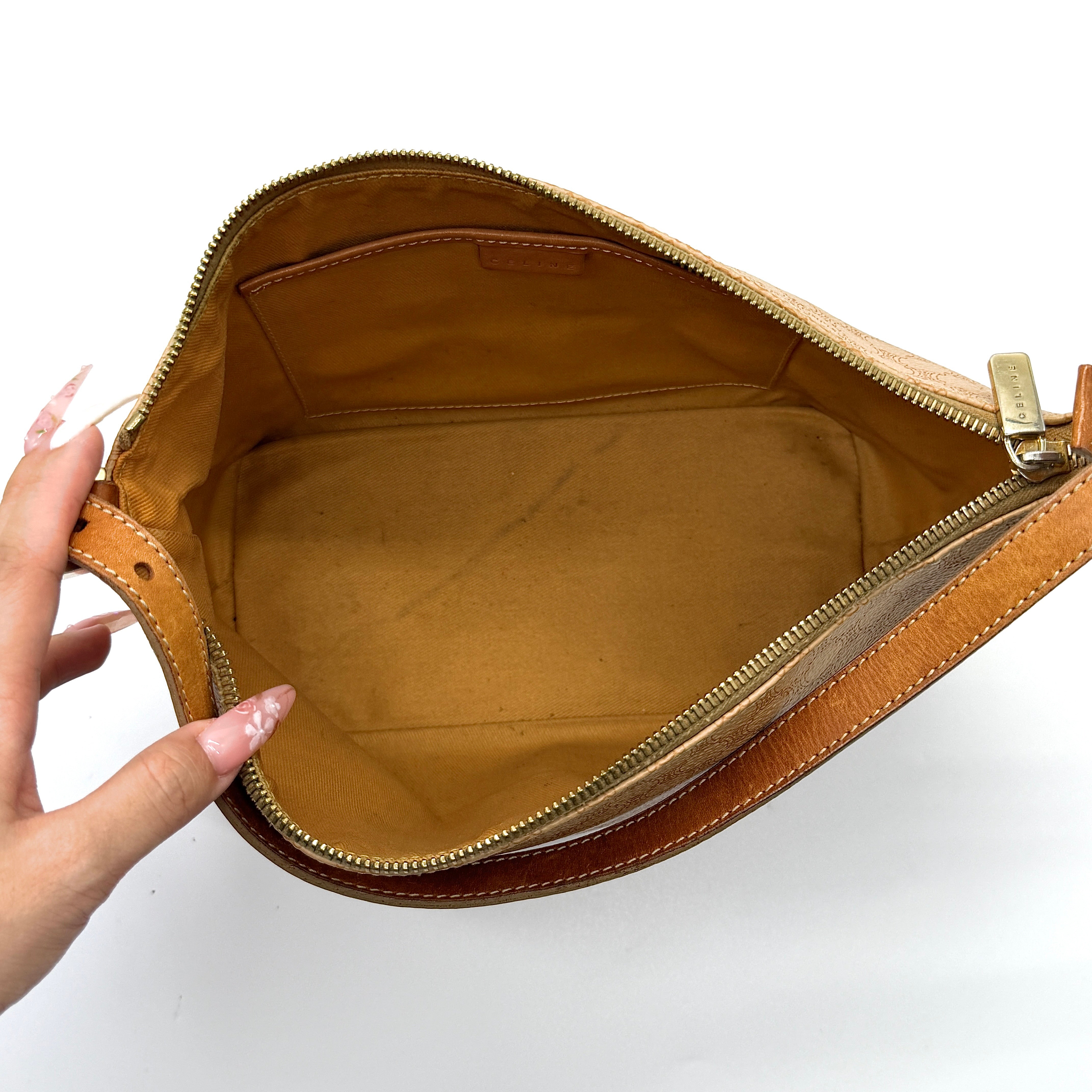 Celine Macadam Shoulder Bag Beige