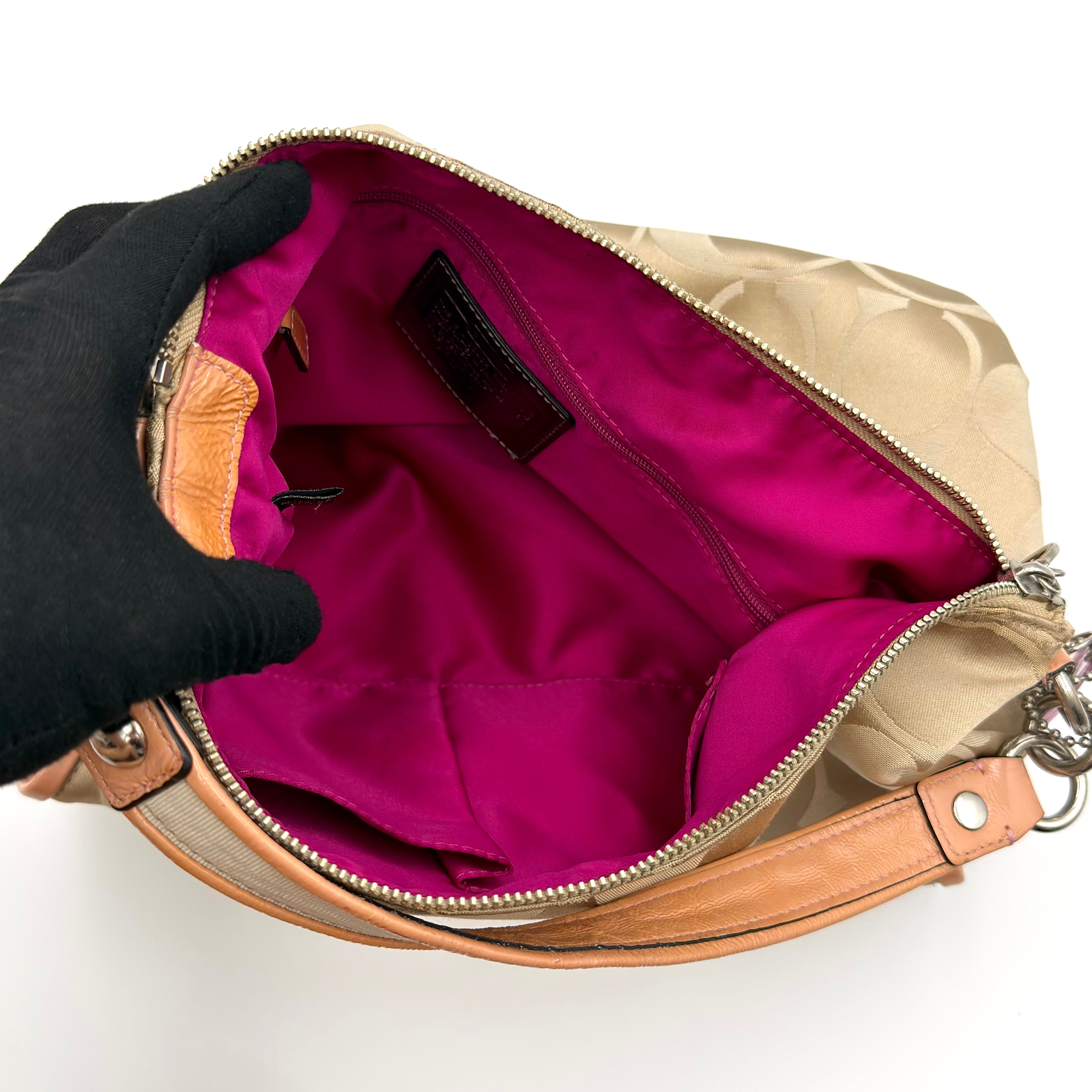 Coach 2Way Poppy Shoulder Bag Beige/Tan