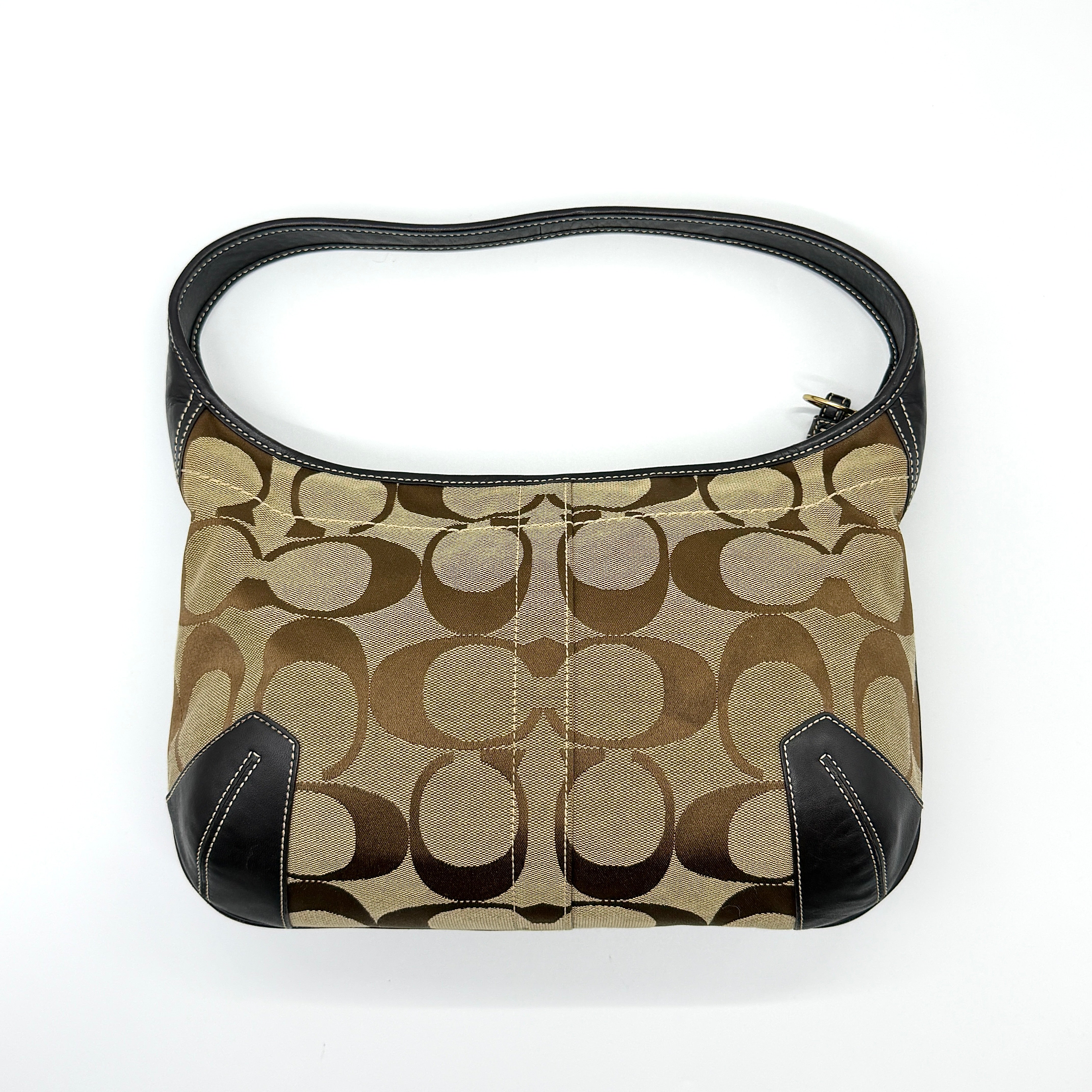 Coach Signature Ergo Shoulder Bag Beige/Black