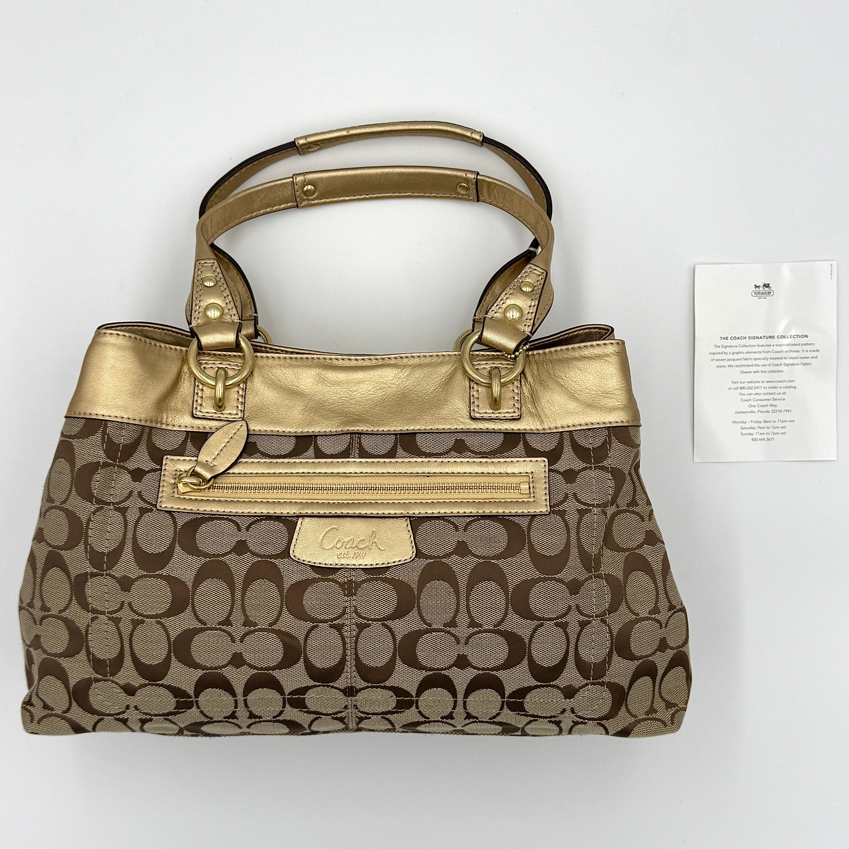 Coach Signature Penelope Shoulder Bag Beige/Gold