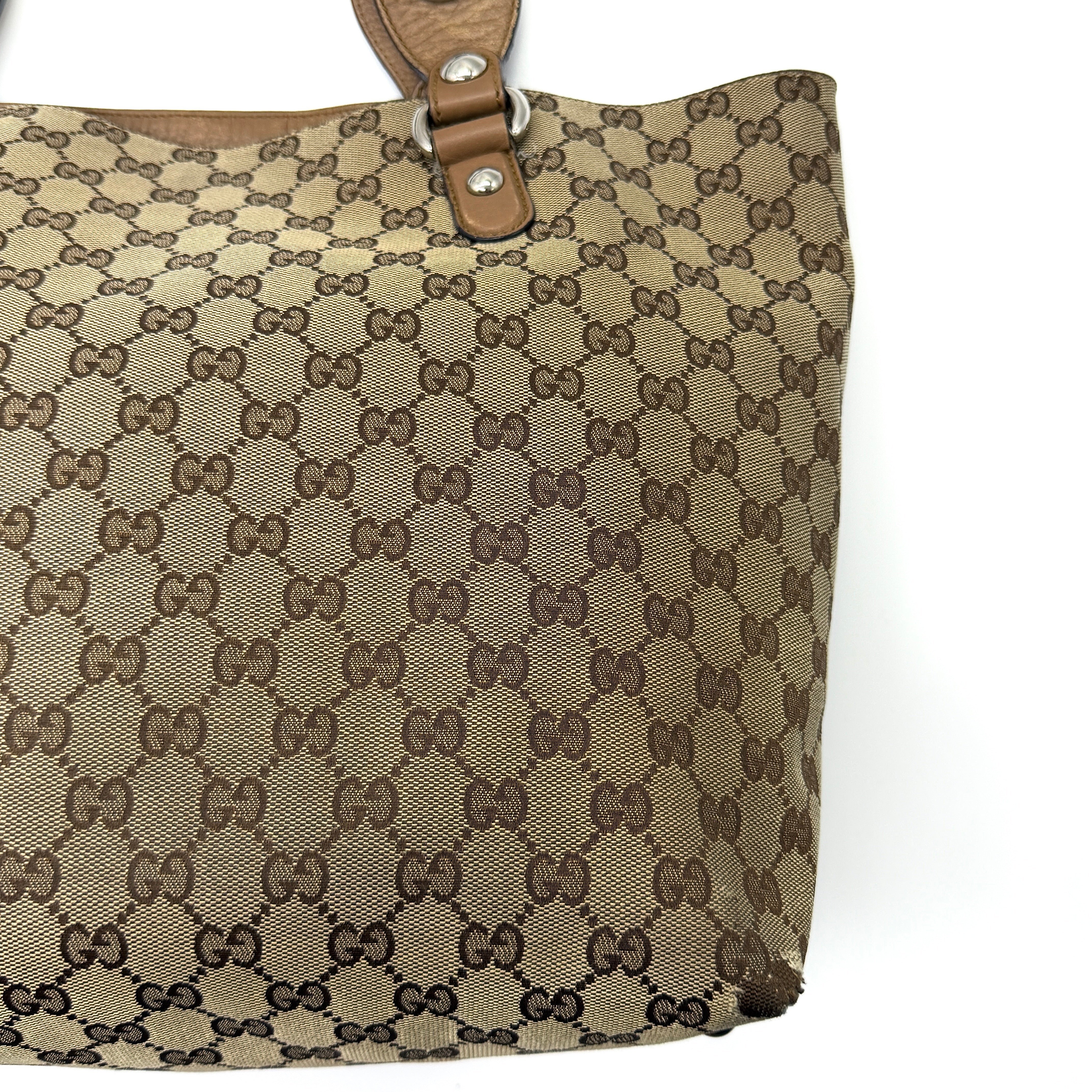 Gucci GG Monogram Icon Bit Shoulder Bag Beige/Brown