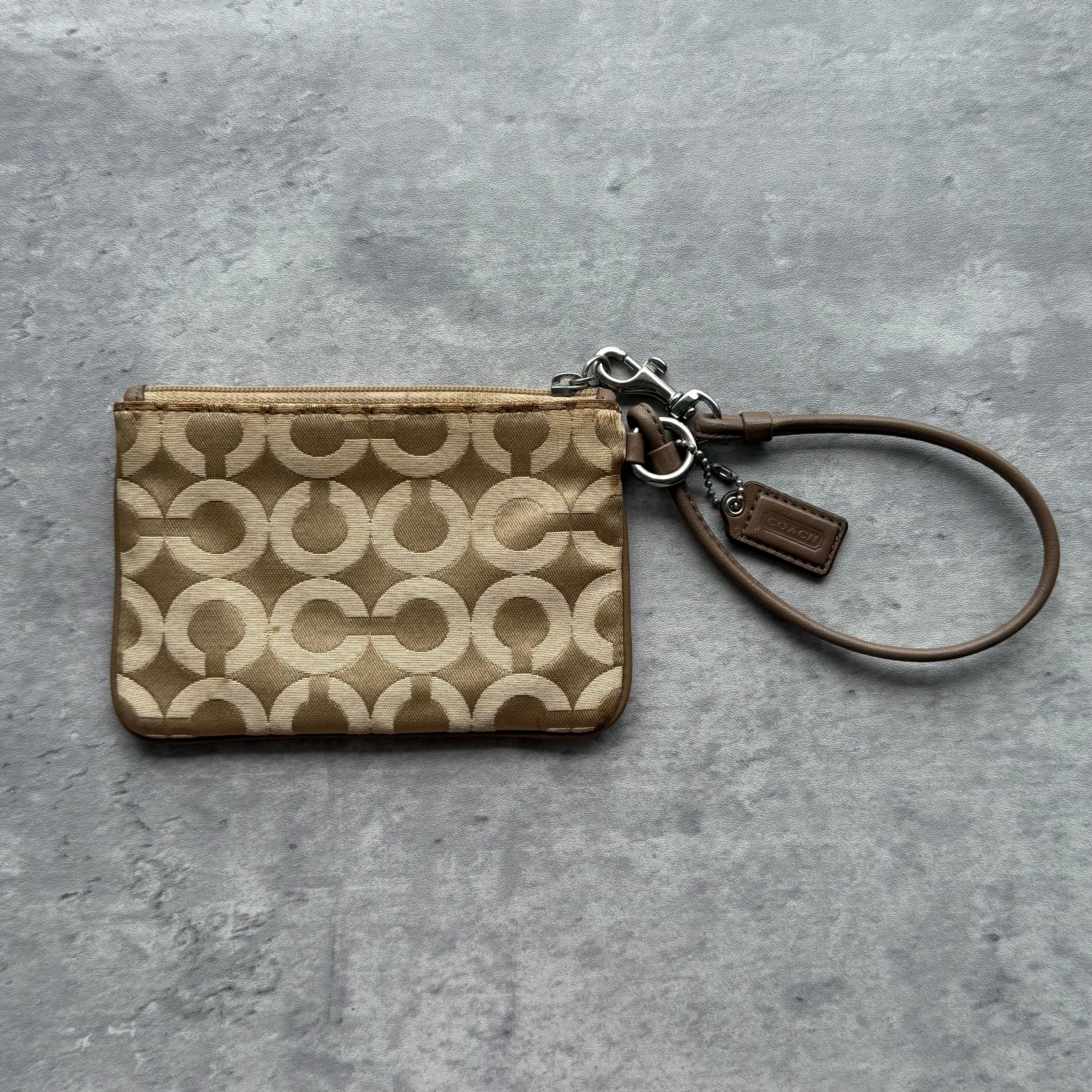 Coach Signature Canvas Wristlet Brown/Tan