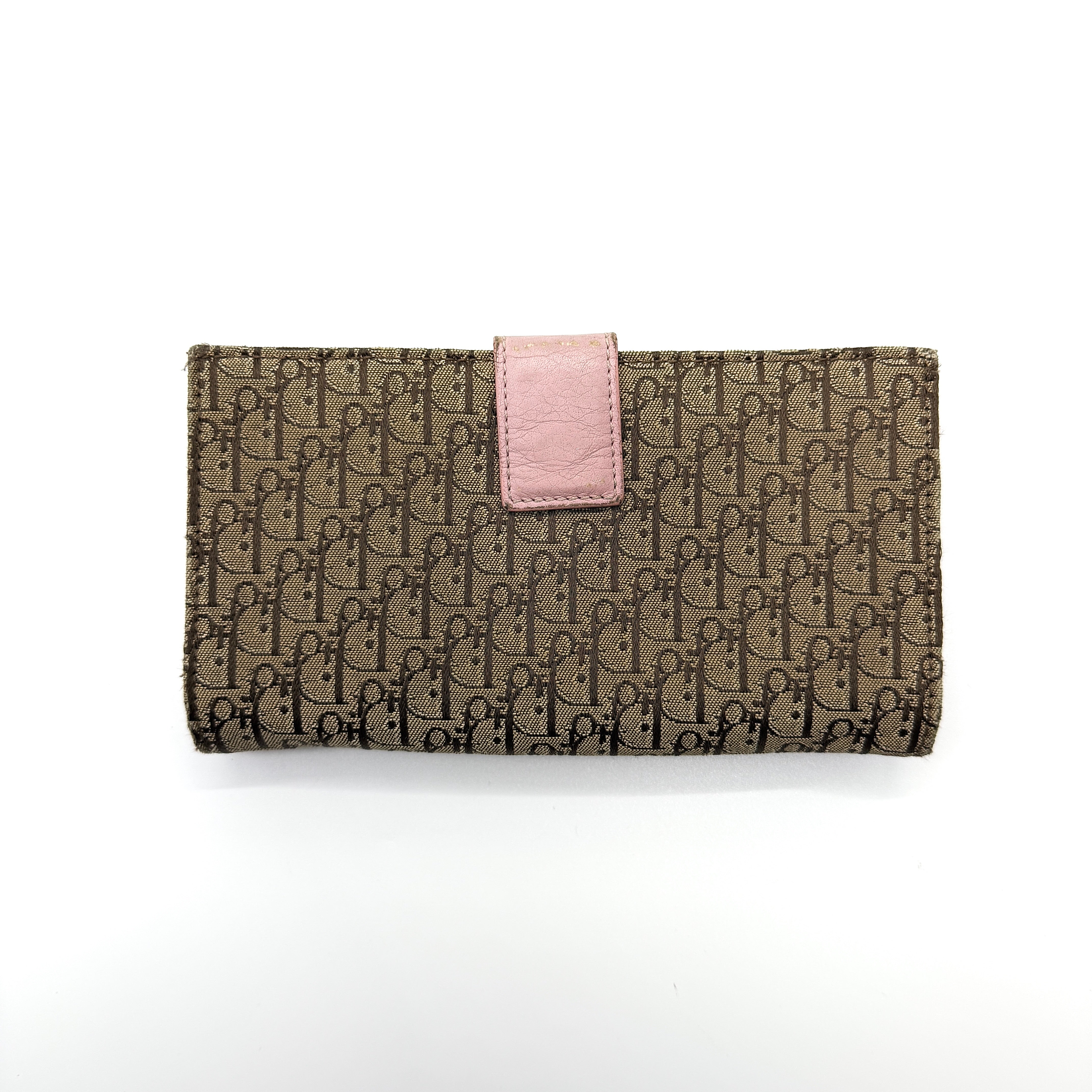 Dior Bi-Fold Long Wallet Beige/Pink