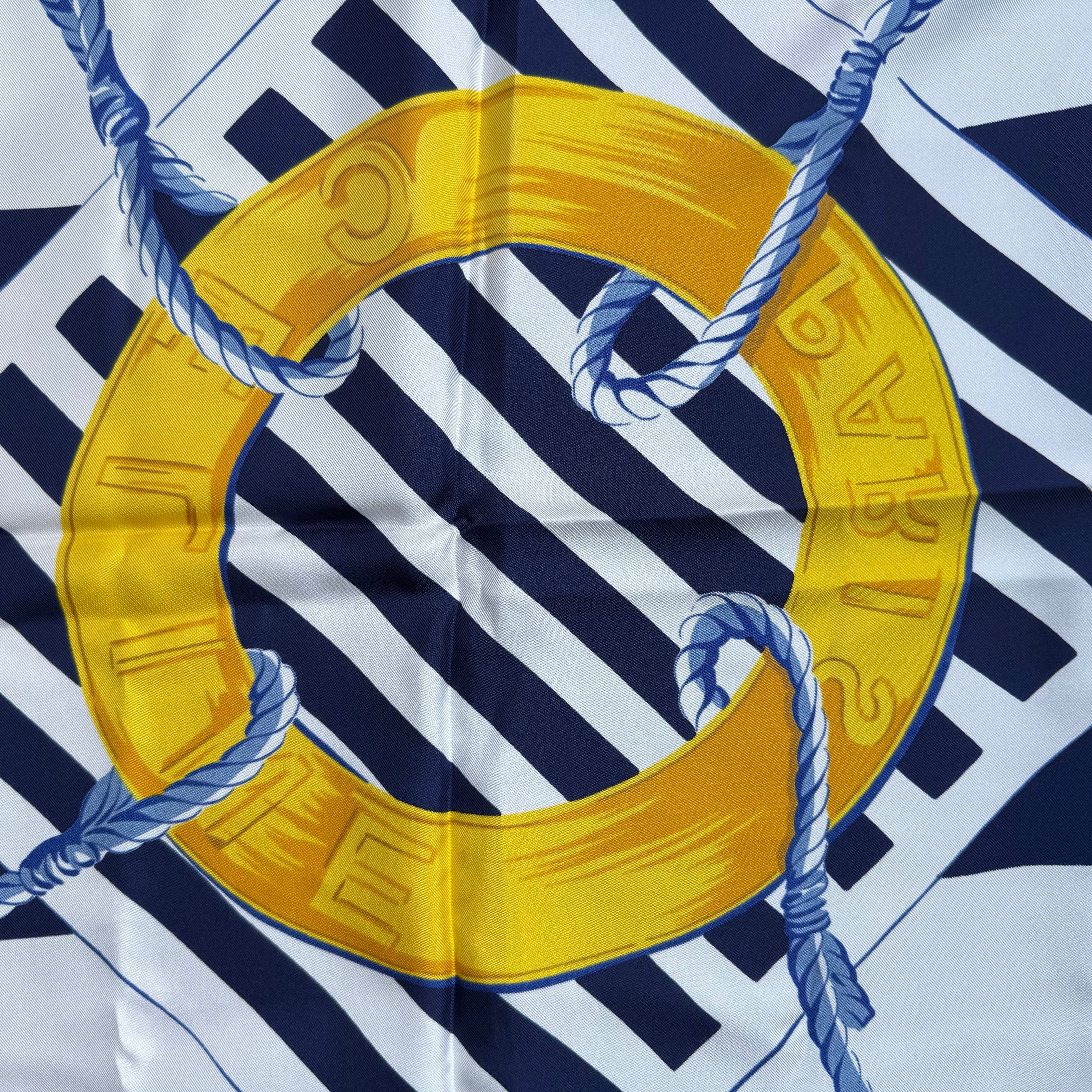 Celine Paris Silk Scarf Navy Blue