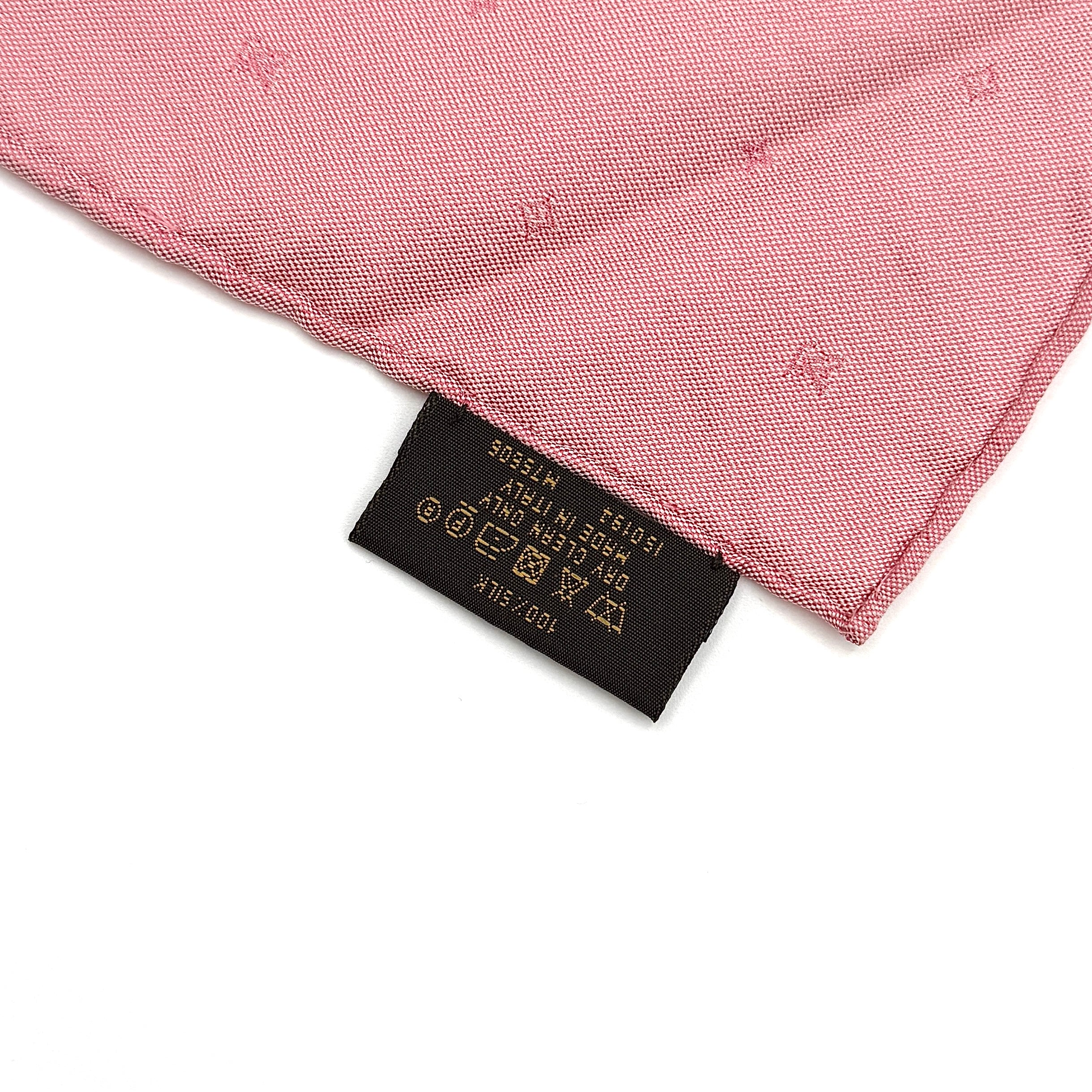 Louis Vuitton Monogram Silk Pocket Square Pink