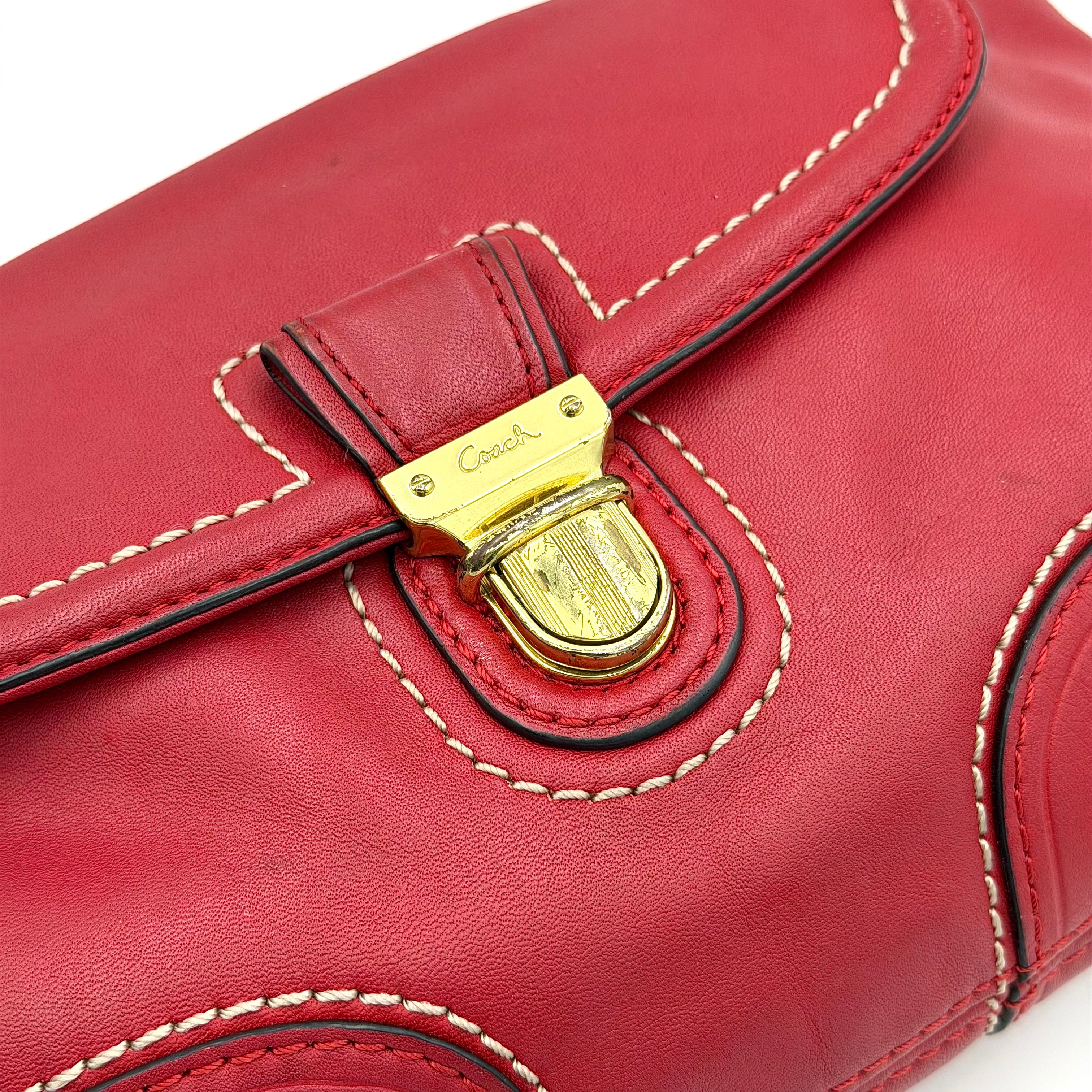 Coach 2Way Poppy Shoulder Bag Red