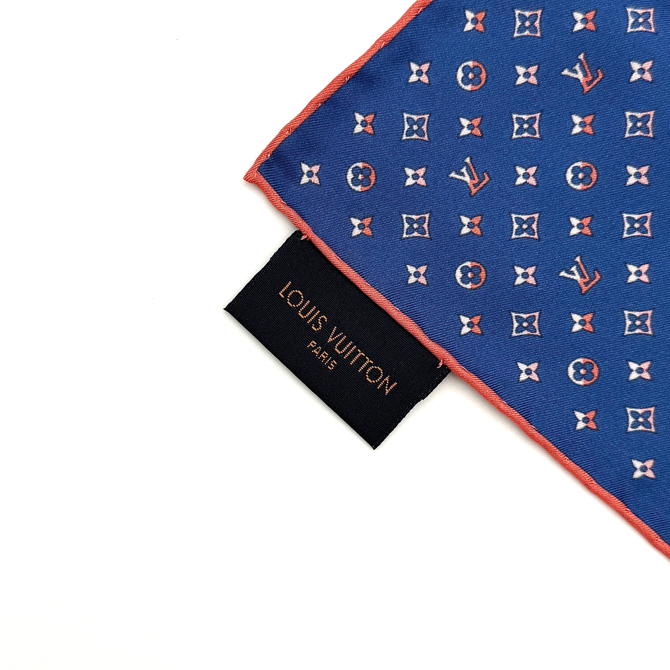 Louis Vuitton Monogram Silk Scarf Navy Blue