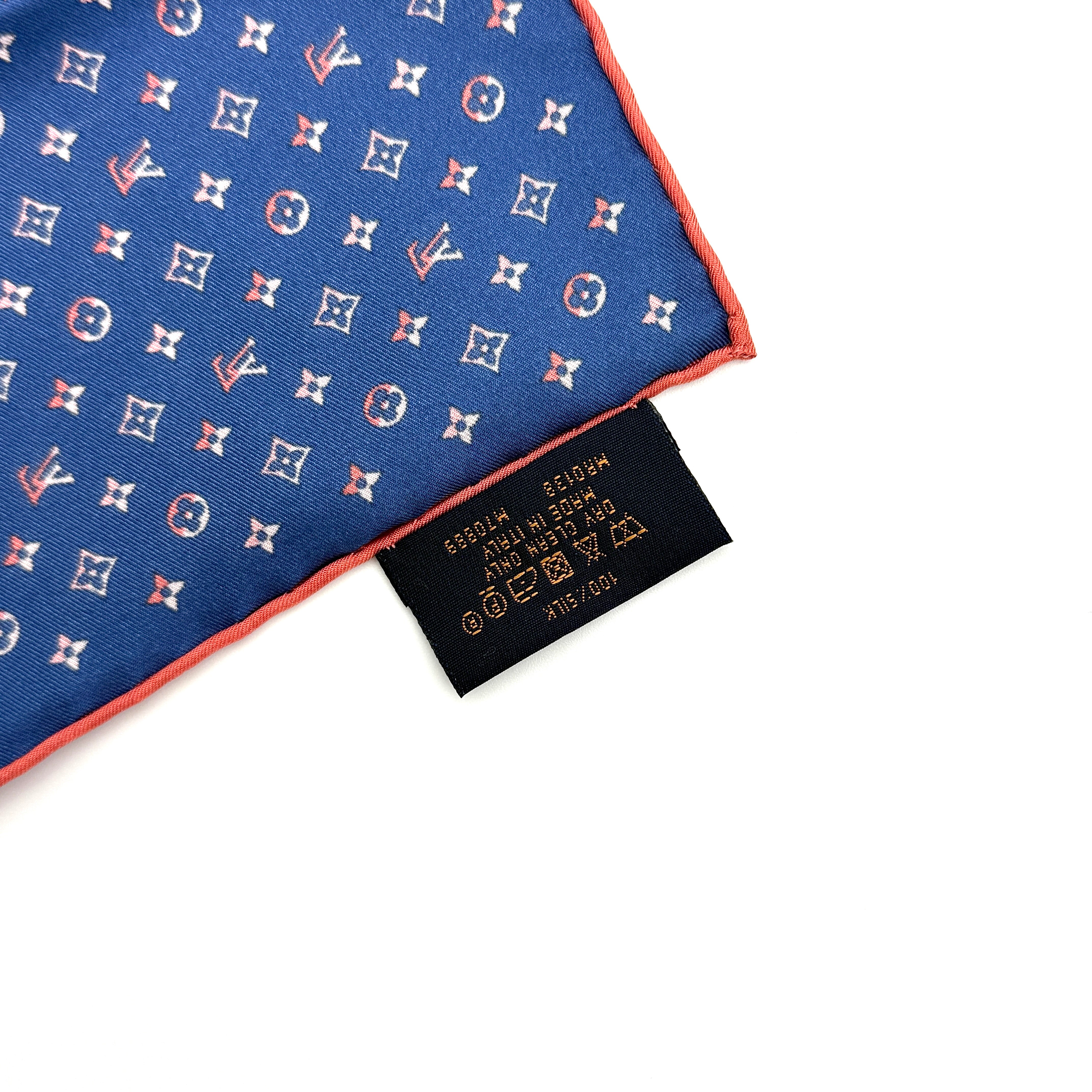 Louis Vuitton Monogram Silk Scarf Navy Blue