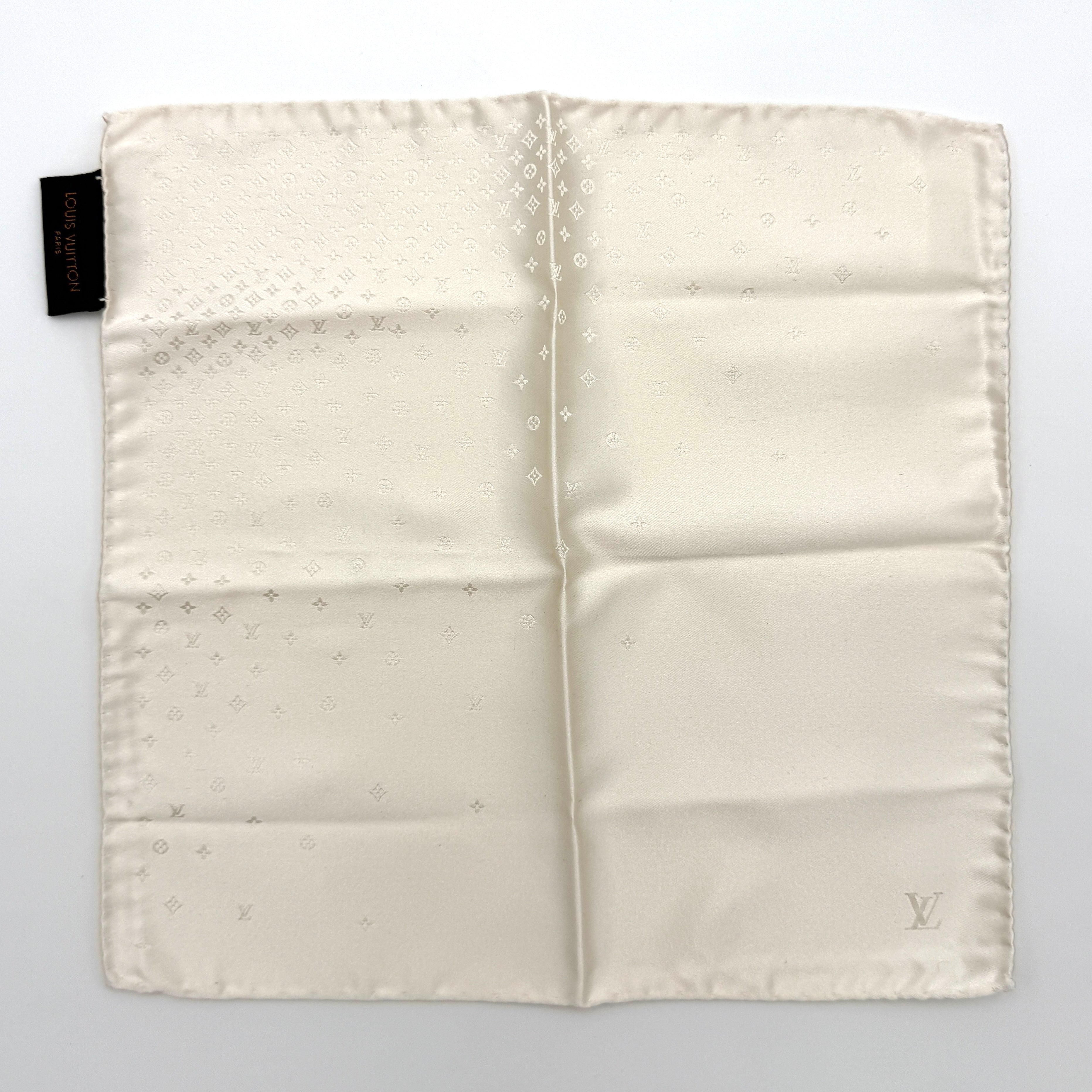 Louis Vuitton Monogram Silk Scarf Cream