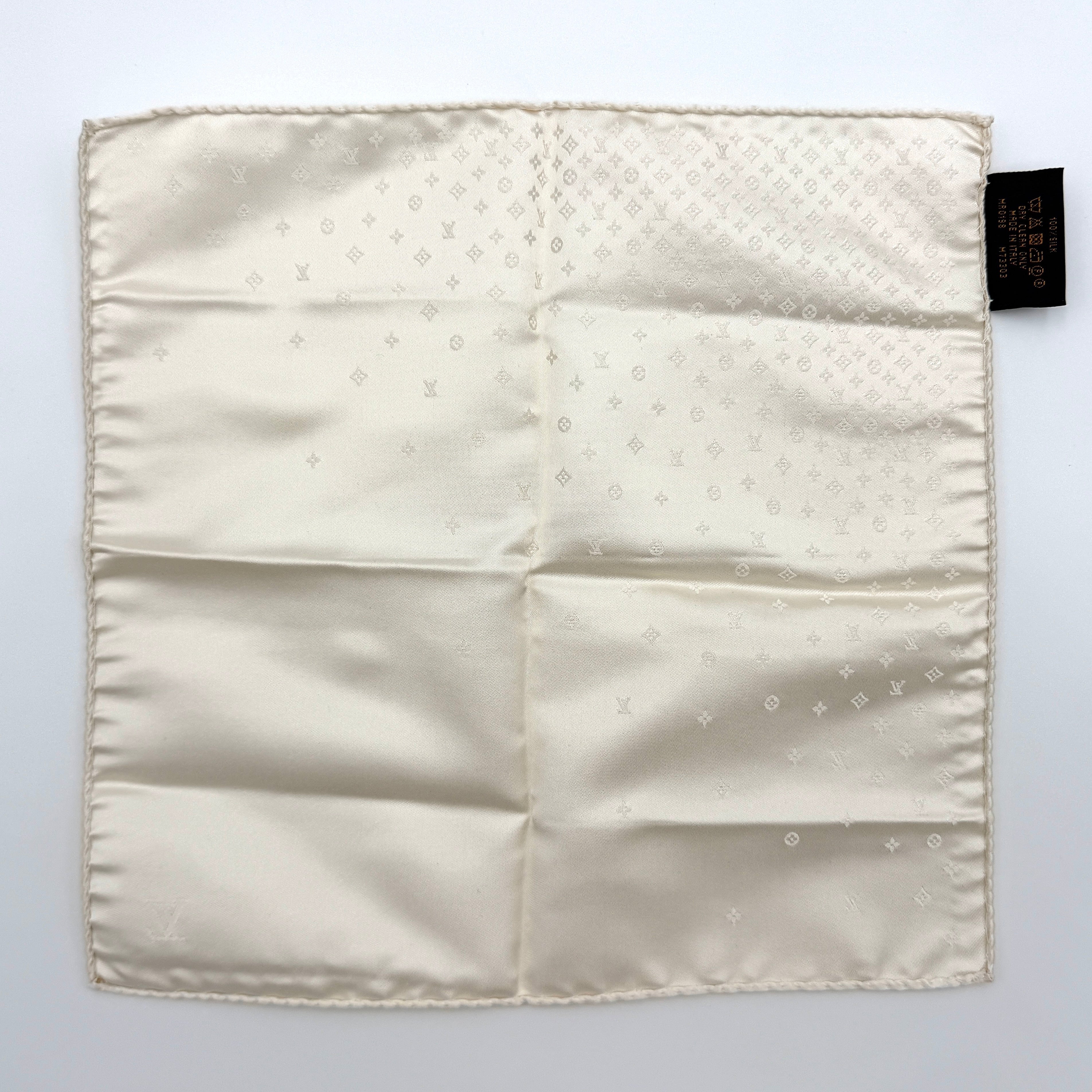 Louis Vuitton Monogram Silk Scarf Cream