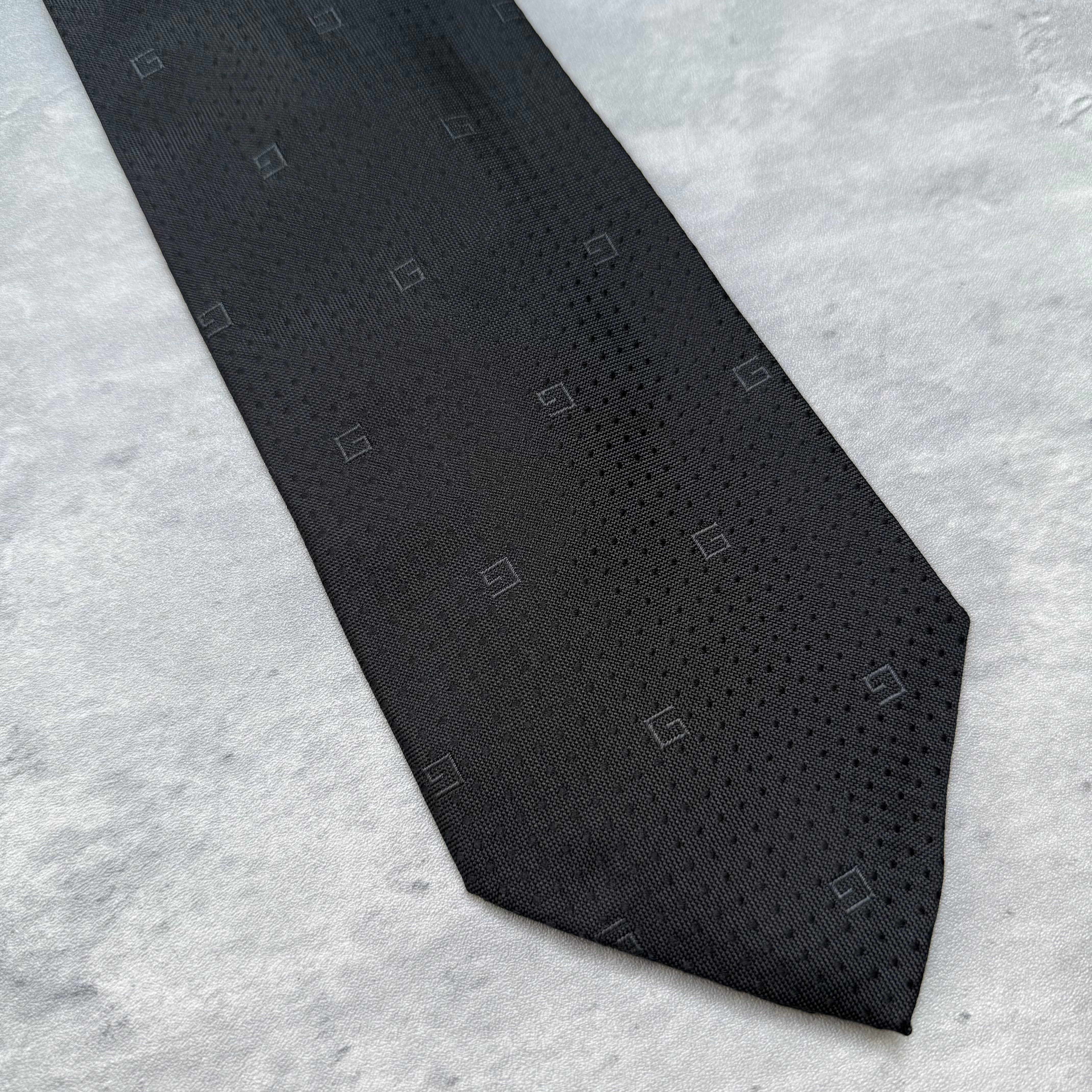 Gucci G Logo Silk Neck Tie Black
