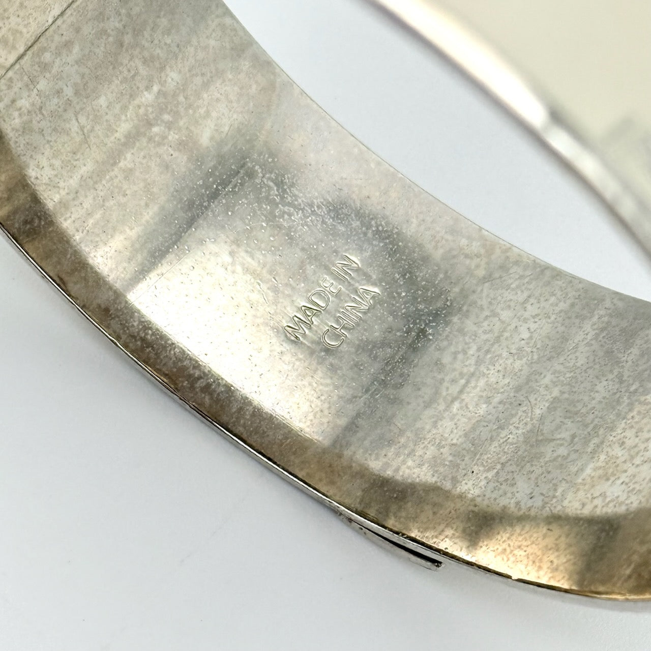 Coach Enamel Bangle Bracelet Ivory/Silver