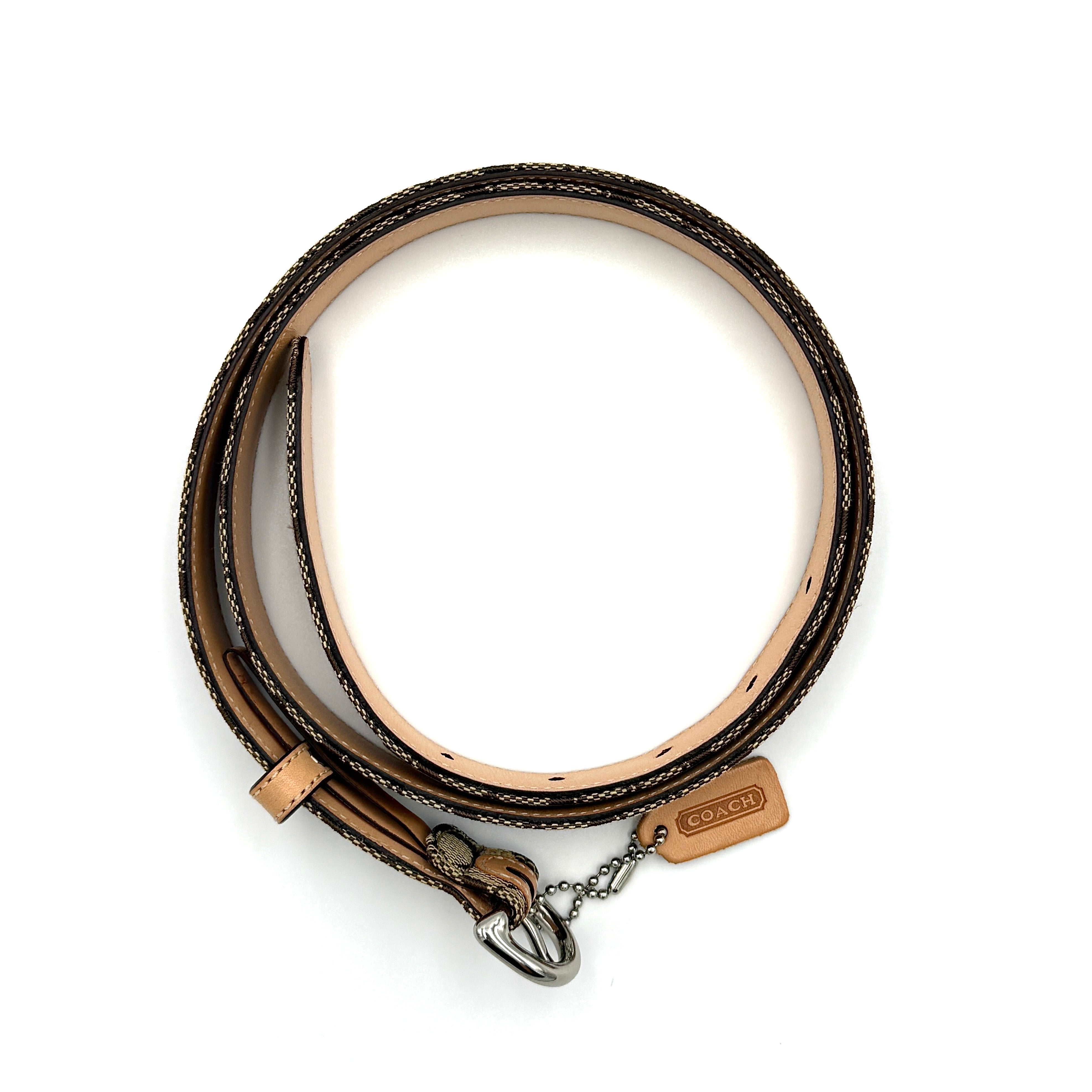 Coach Signature Canvas Buckle Belt Beige/Tan