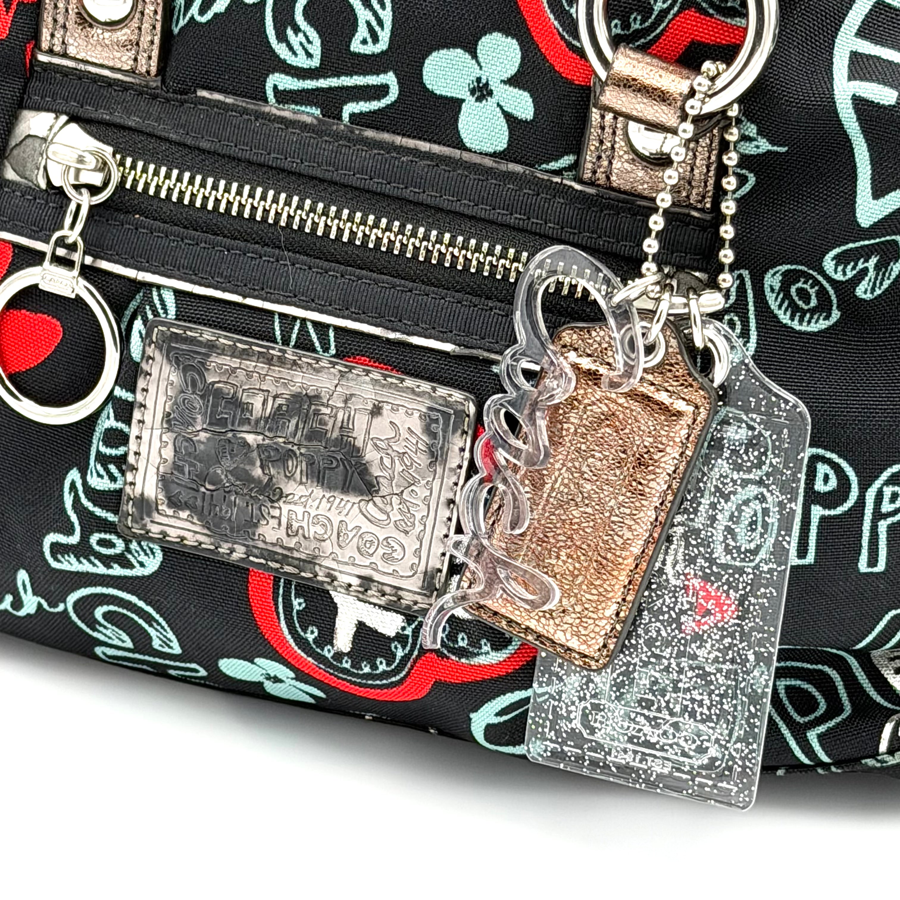 Coach 2Way Poppy Graffiti Lurex Shoulder Bag Multicolor