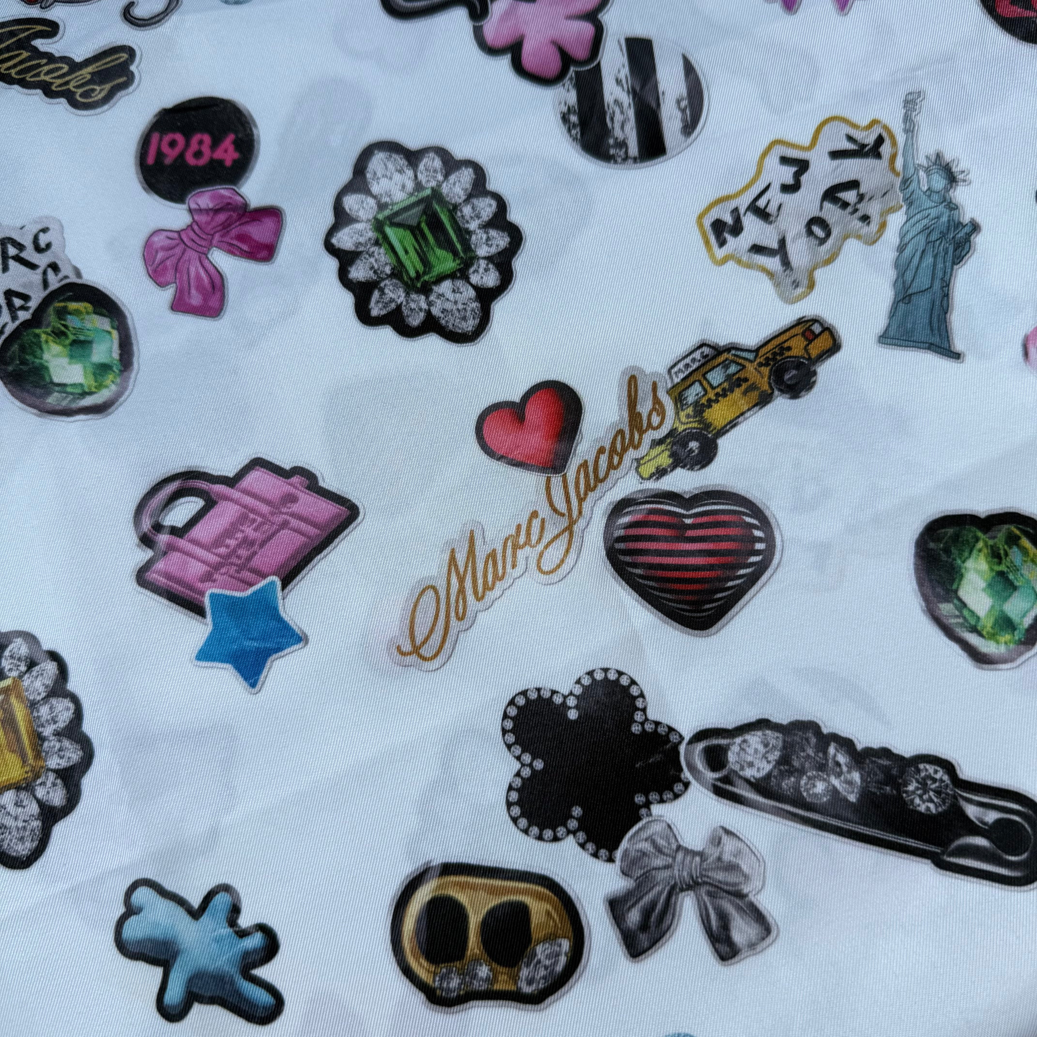 Marc Jacobs Patterned Silk Scarf Black