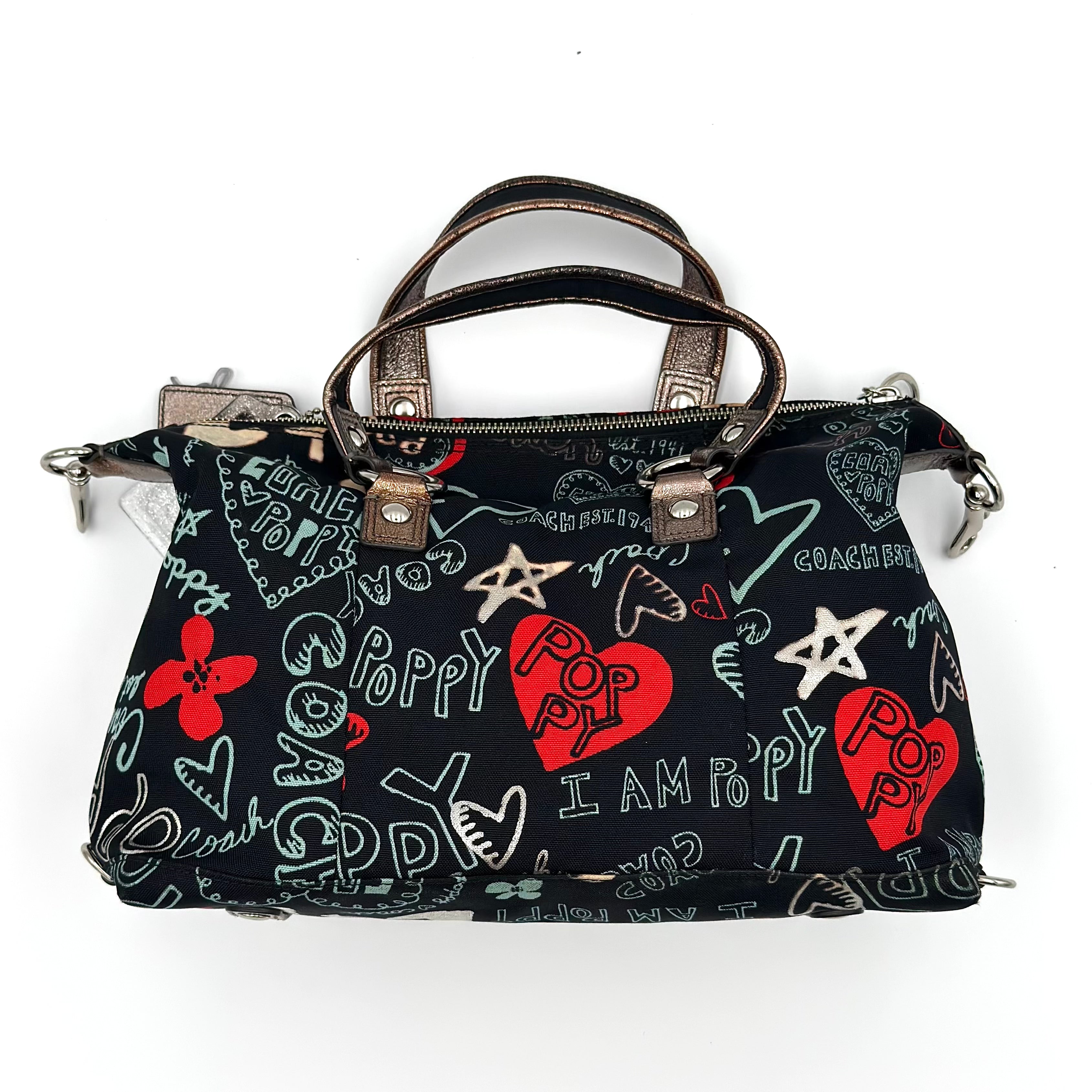 Coach 2Way Poppy Graffiti Lurex Shoulder Bag Multicolor