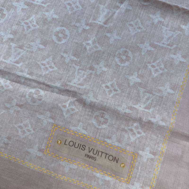 Louis Vuitton Monogram Denim Silk Scarf Light Pink