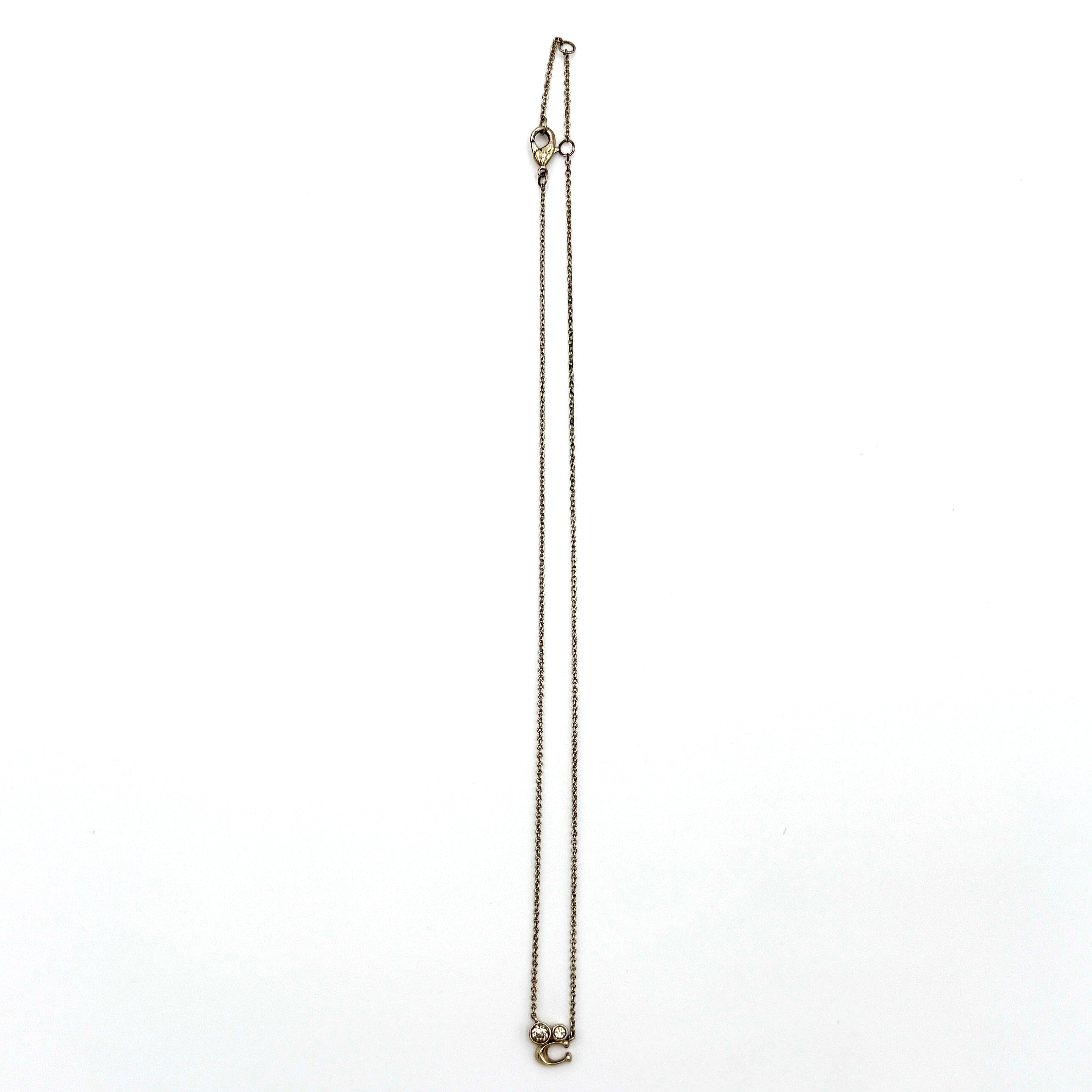 Coach Signature Crystal Cluster Necklace Gold