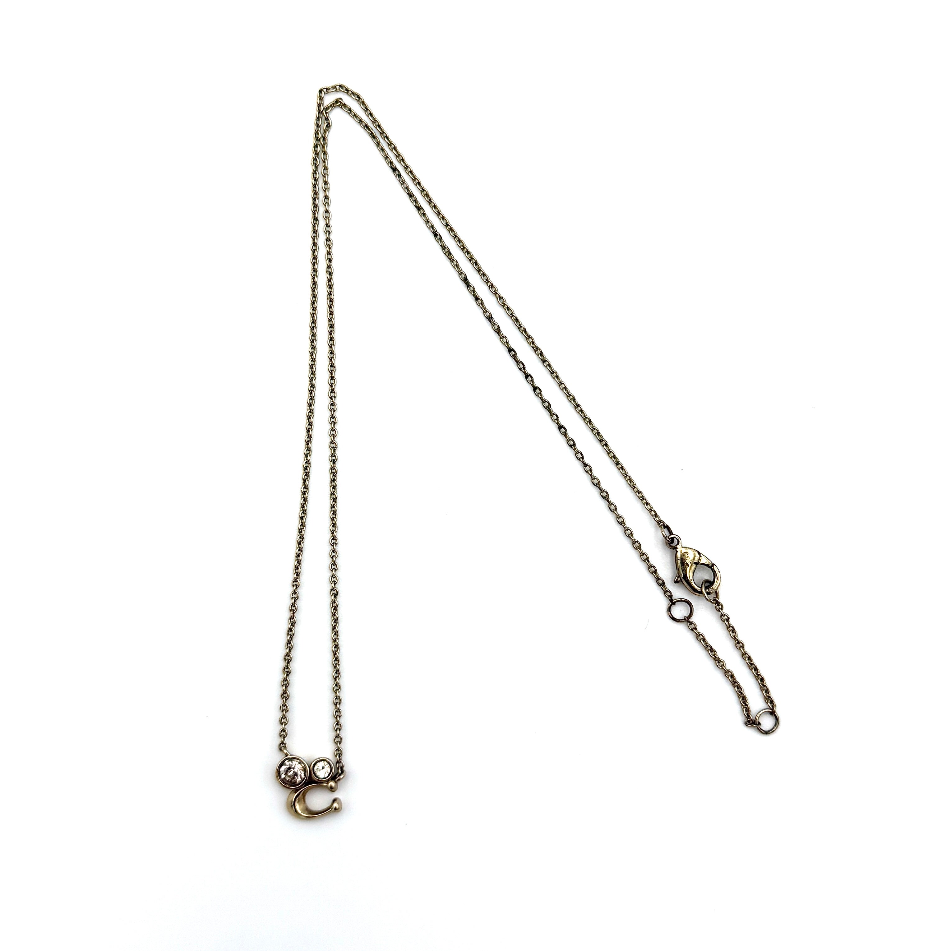 Coach Signature Crystal Cluster Necklace Gold