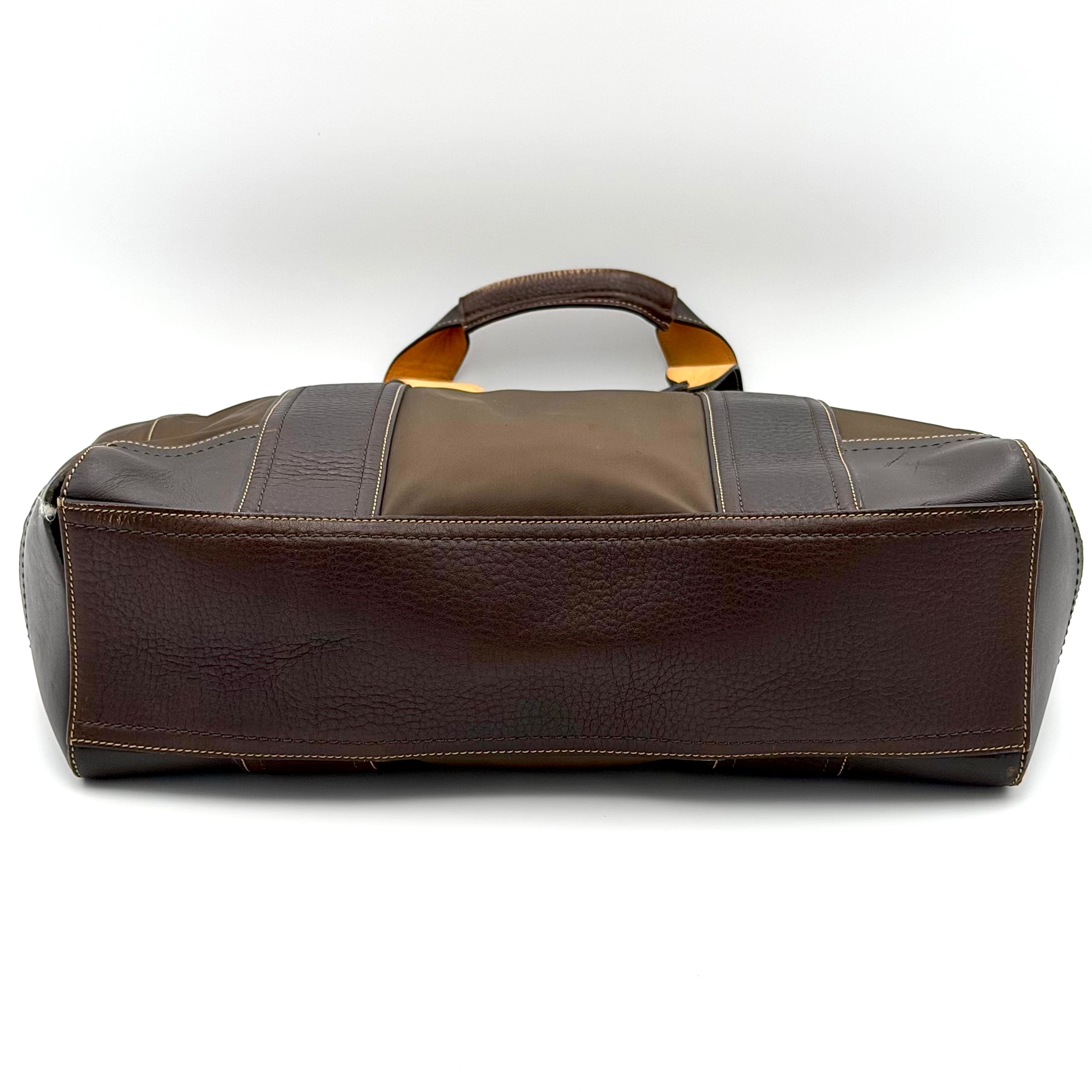 Coach 2Way Nylon Tote Bag Brown