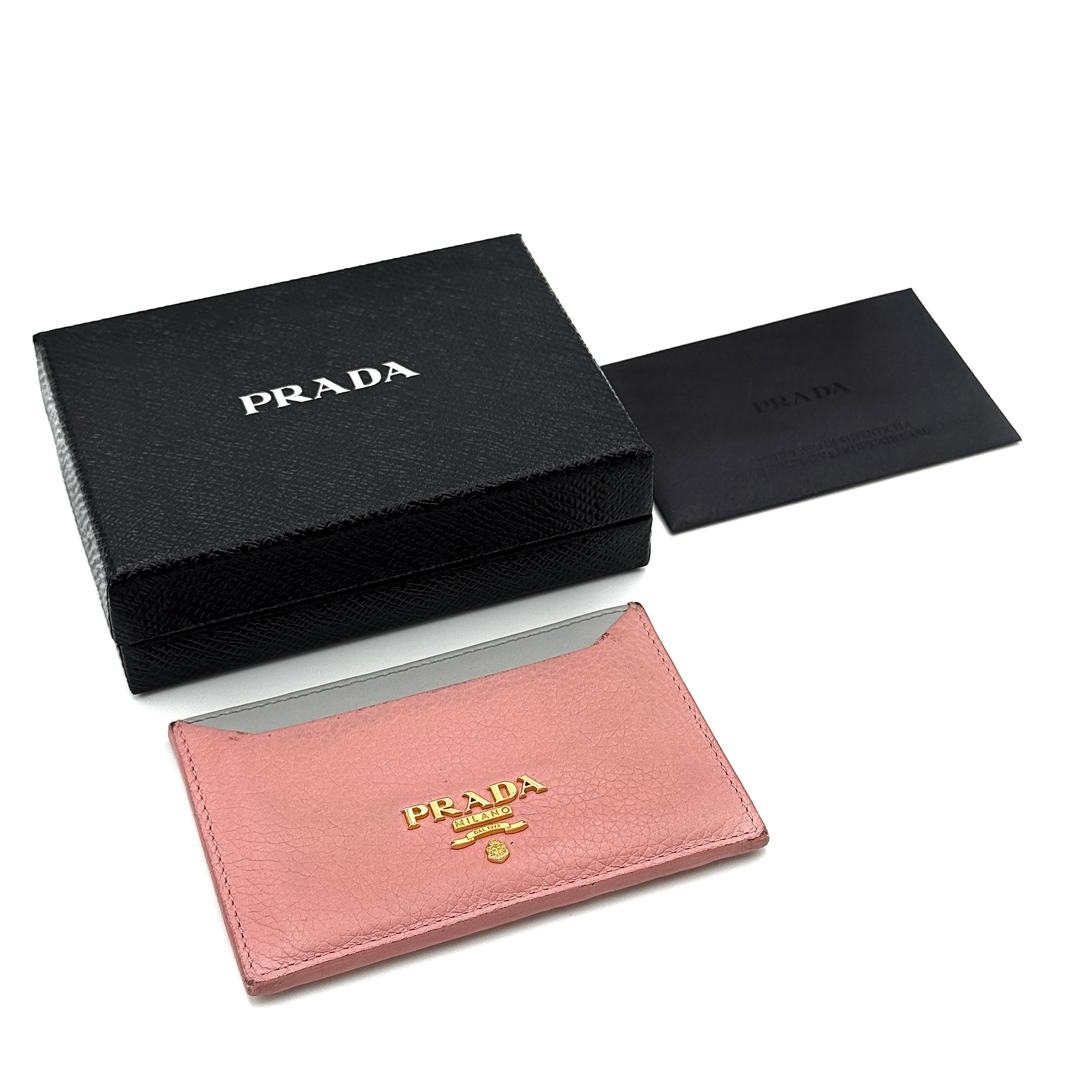 Prada Daino Colour Cardholder Pink/Grey