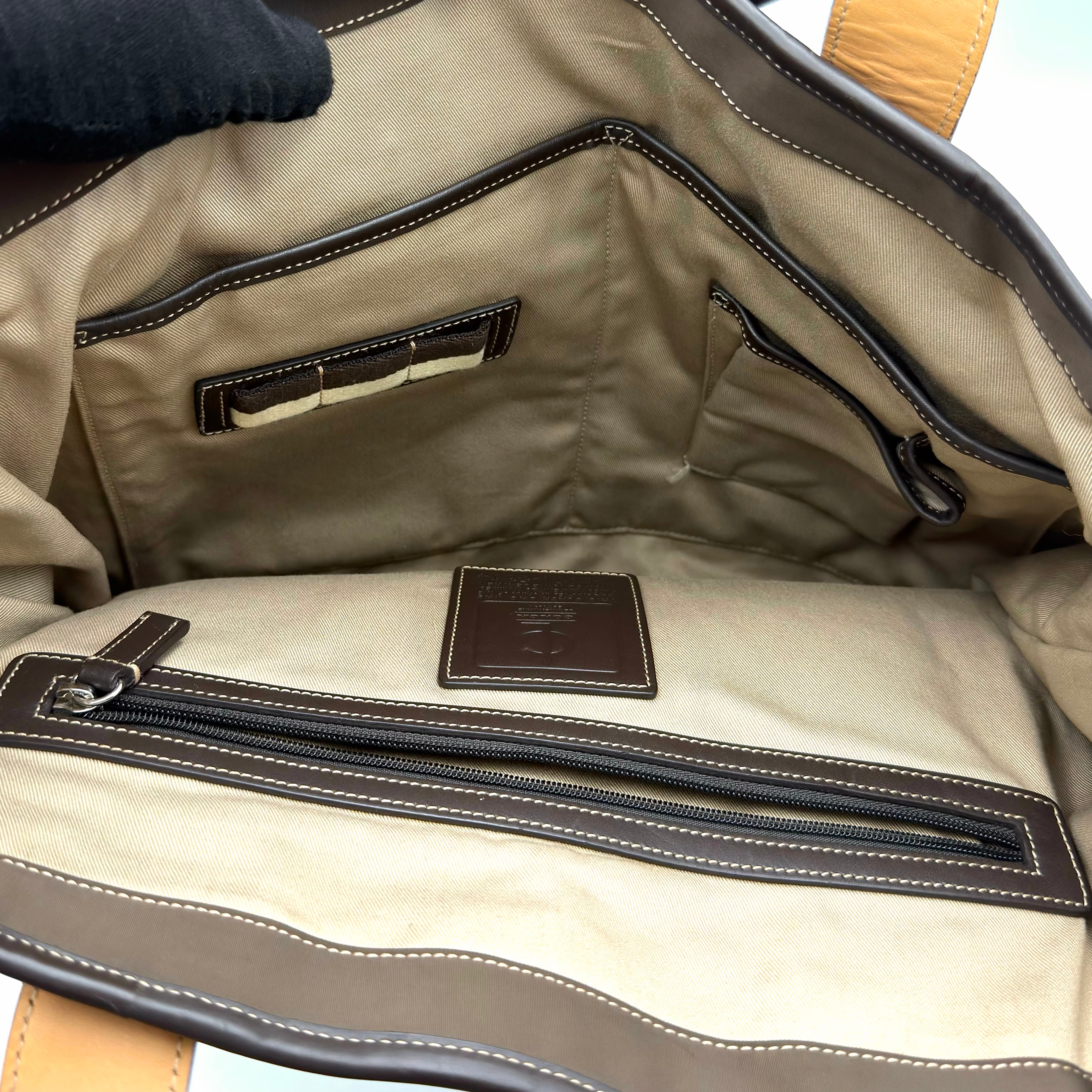 Coach 2Way Nylon Tote Bag Brown