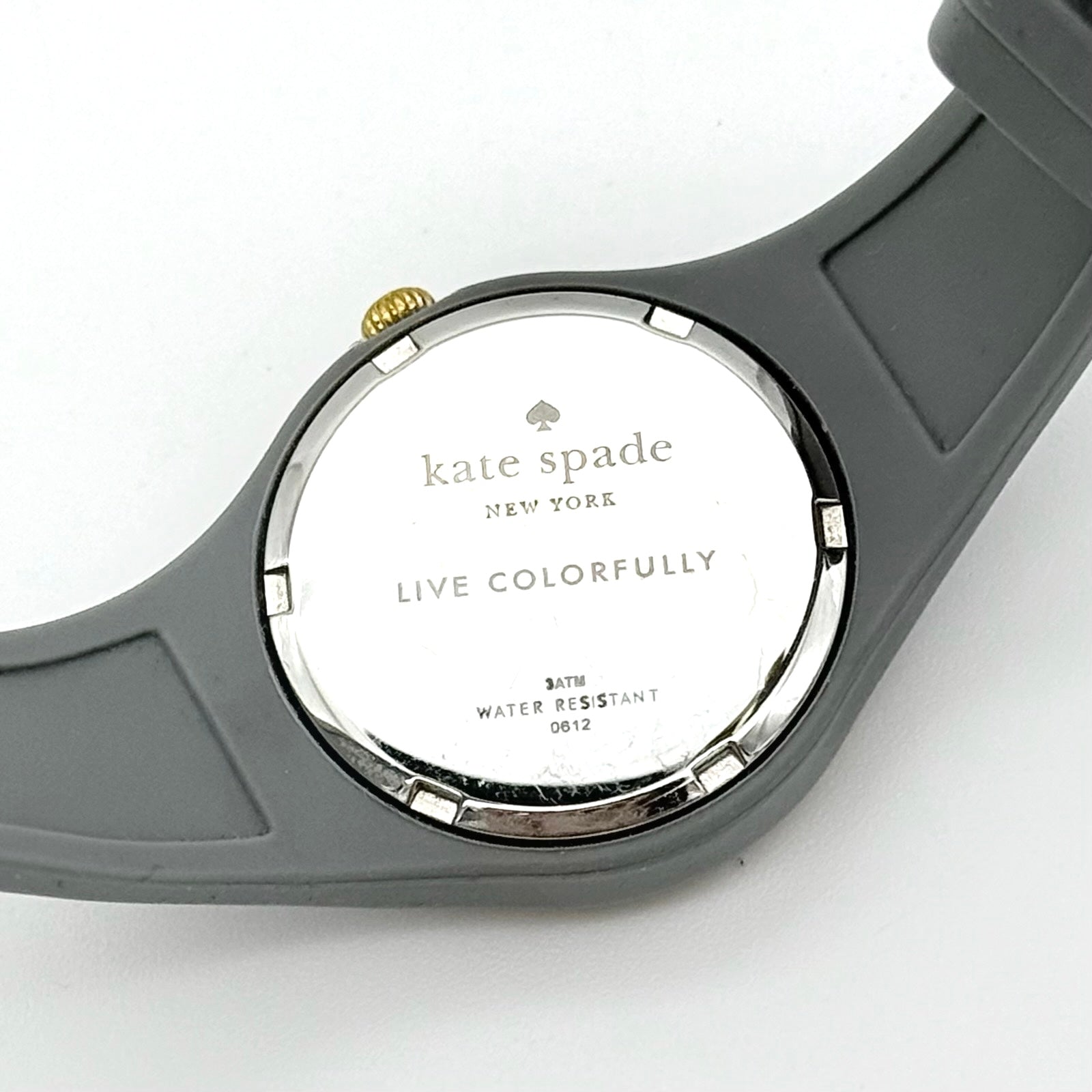Kate Spade Rumsey Leopard Silicone Gold Tone Watch Grey