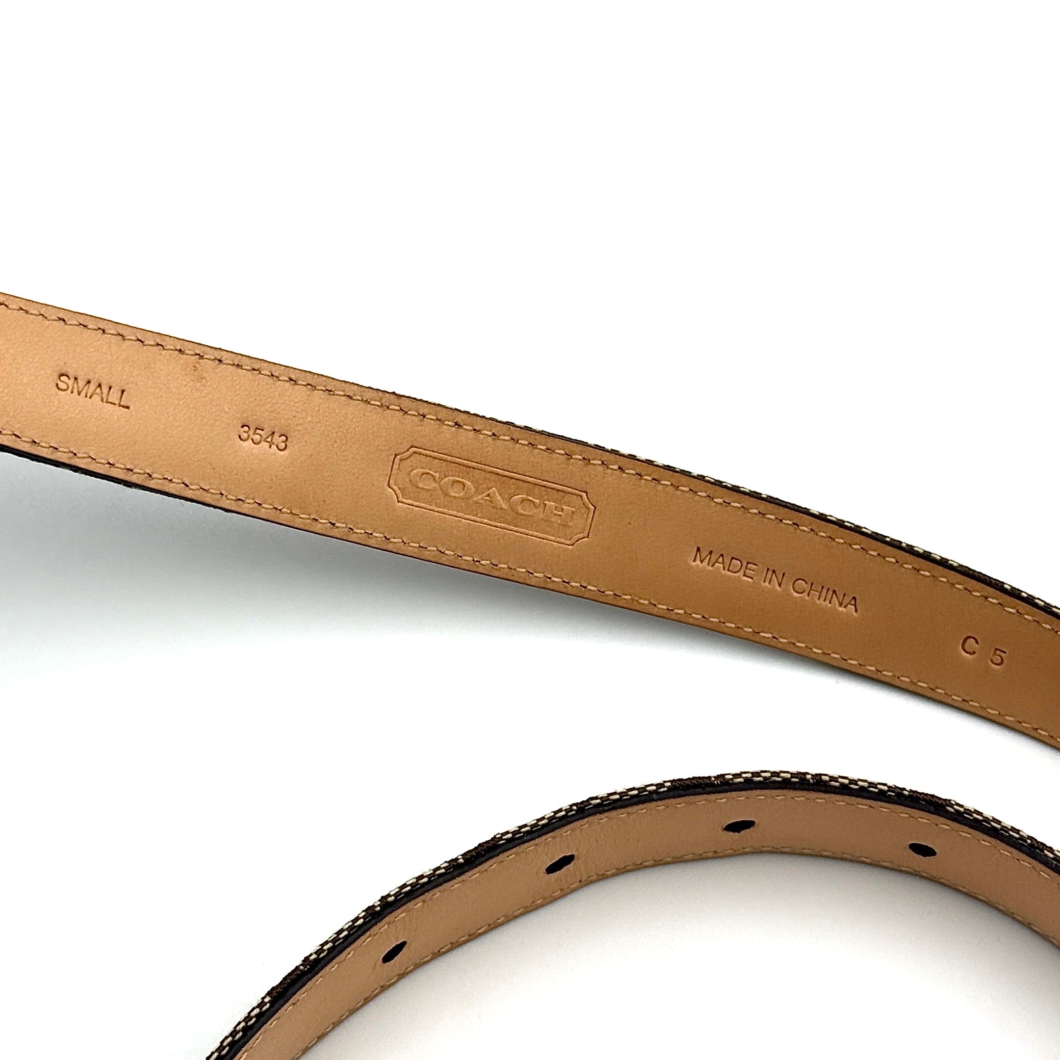 Coach Signature Canvas Buckle Belt Beige/Tan