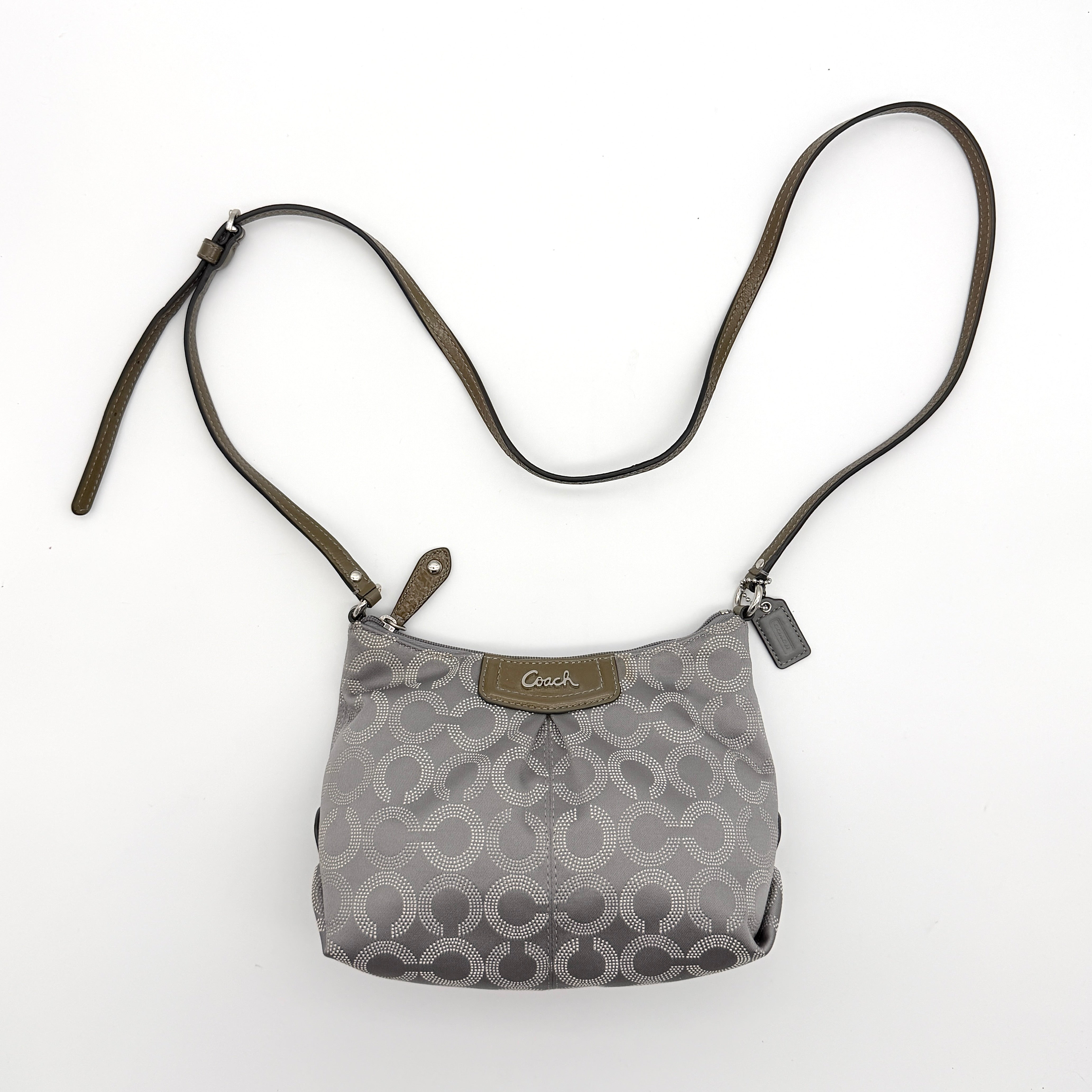 Coach Ashley Dotted Op Art Crossbody Bag Grey