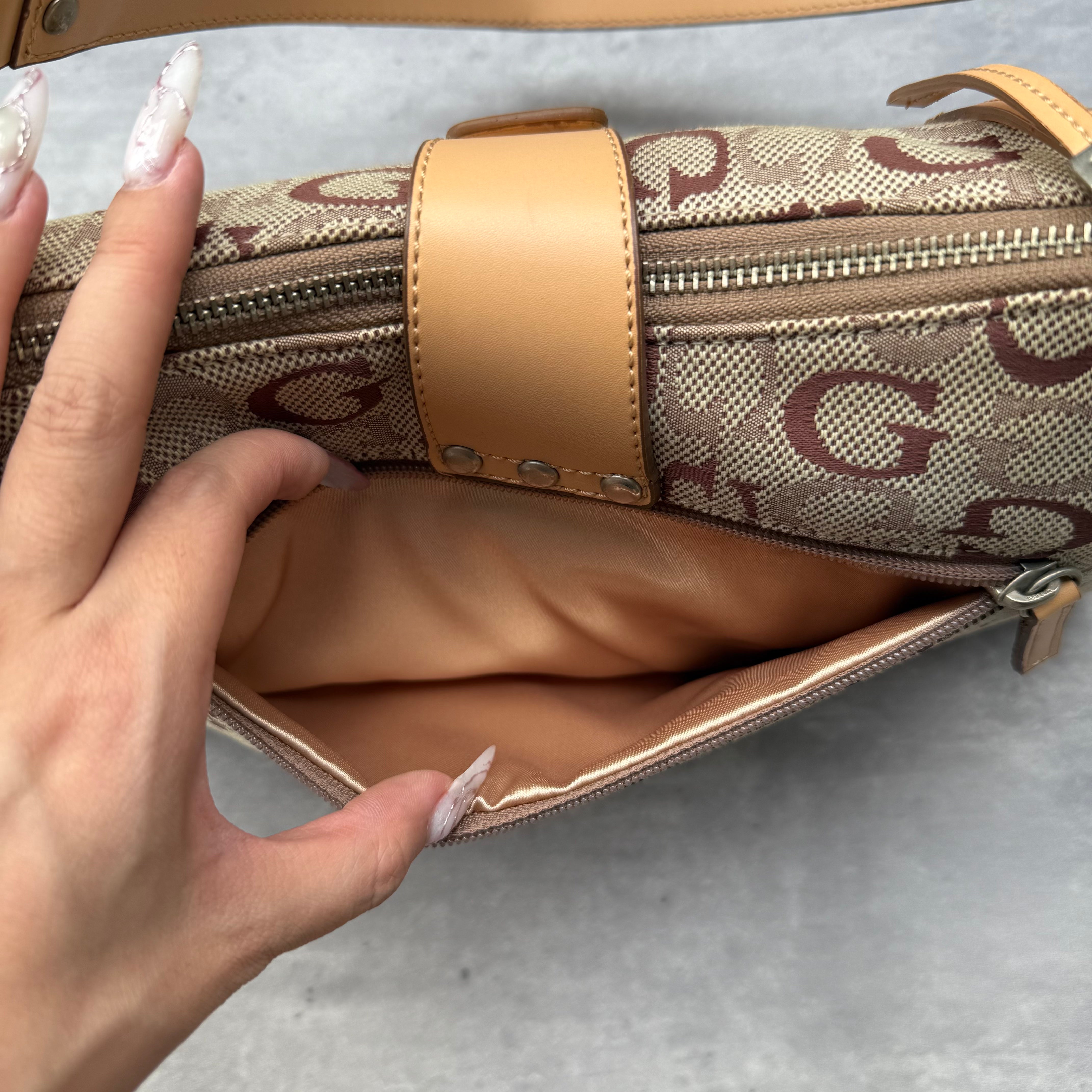 Guess Y2K G Monogram ShoulderBag Beige/Tan