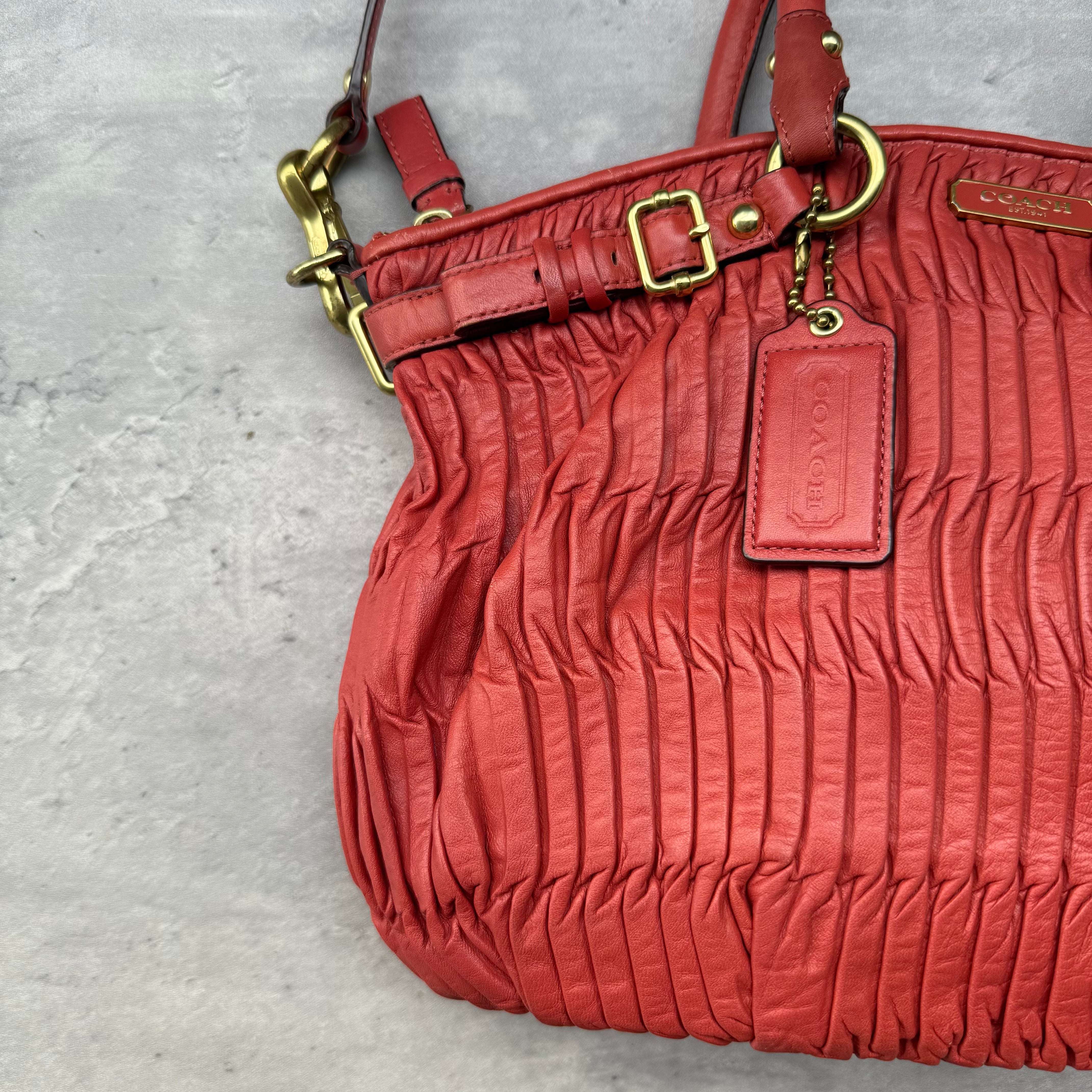 Coach 2Way Signature Madison Shoulder Bag Red