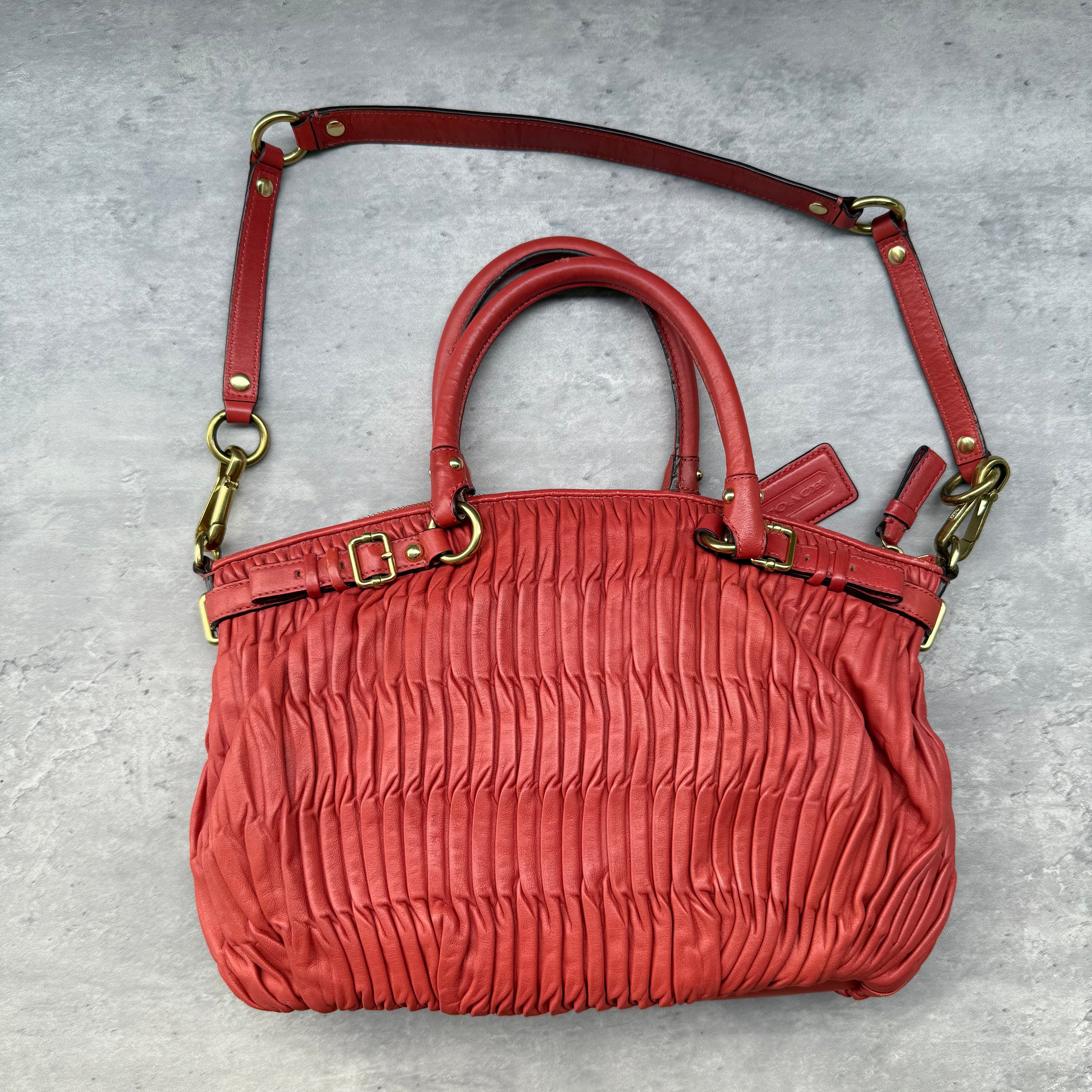 Coach 2Way Signature Madison Shoulder Bag Red
