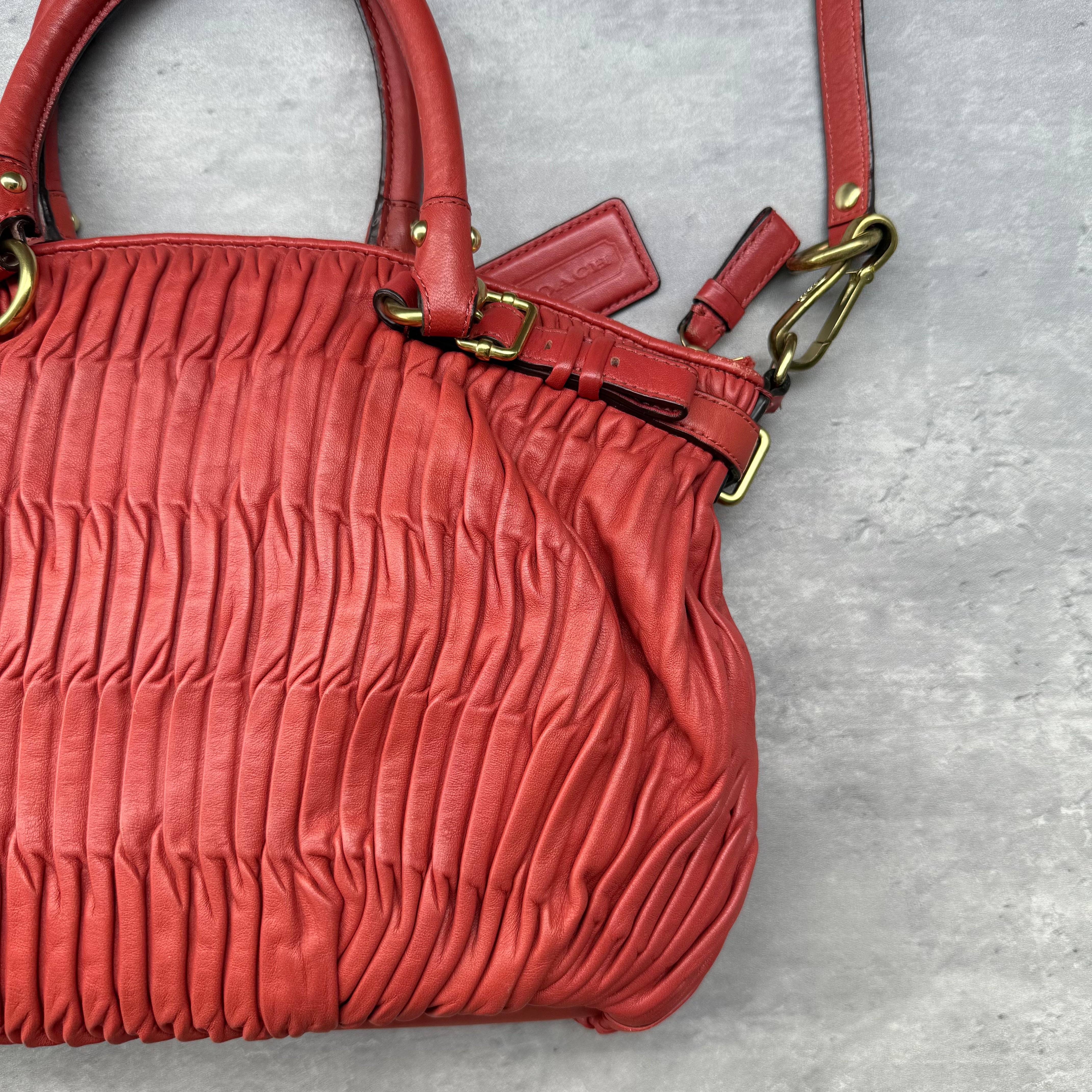 Coach 2Way Signature Madison Shoulder Bag Red