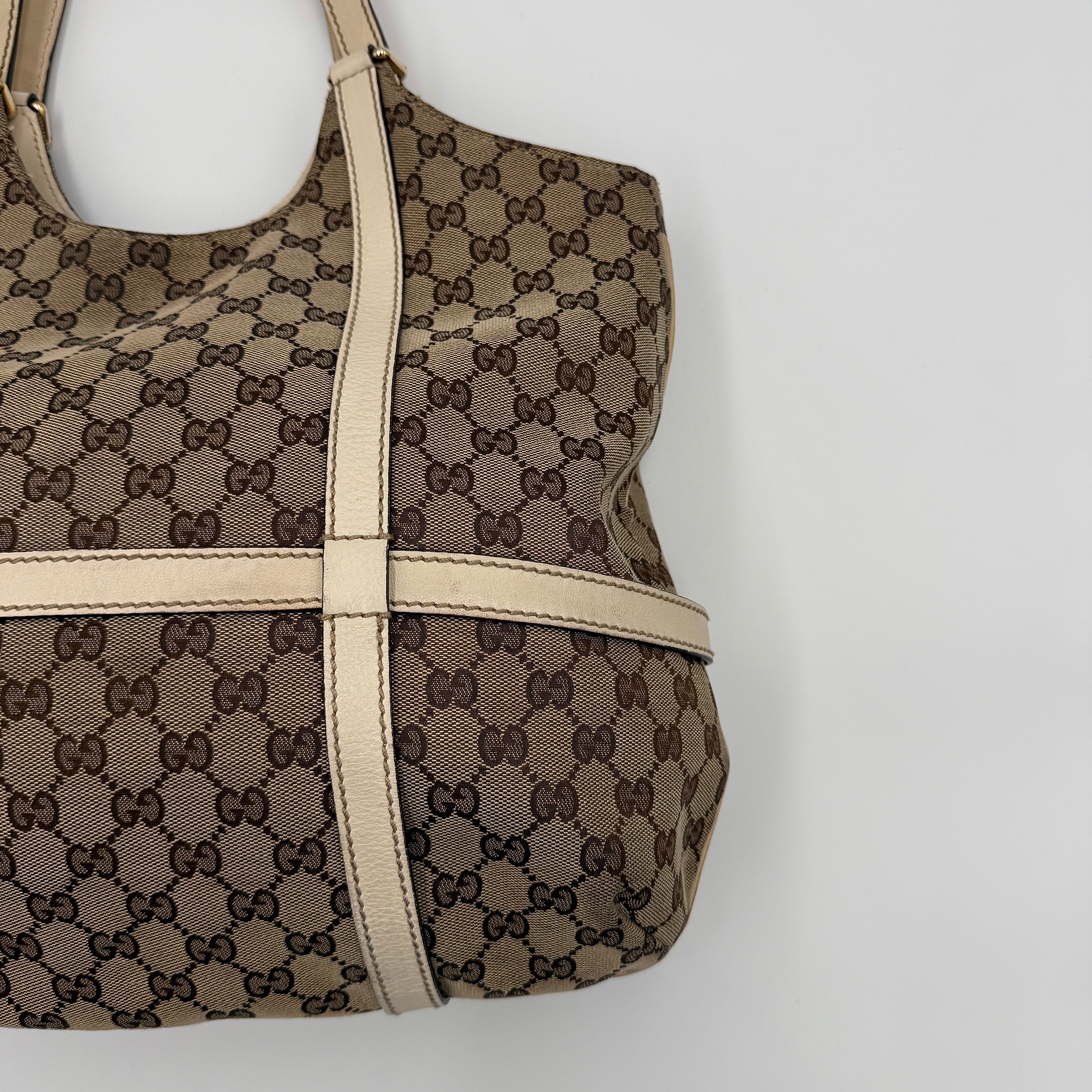 Gucci GG Monogram Royal Hobo Shoulder Bag Beige