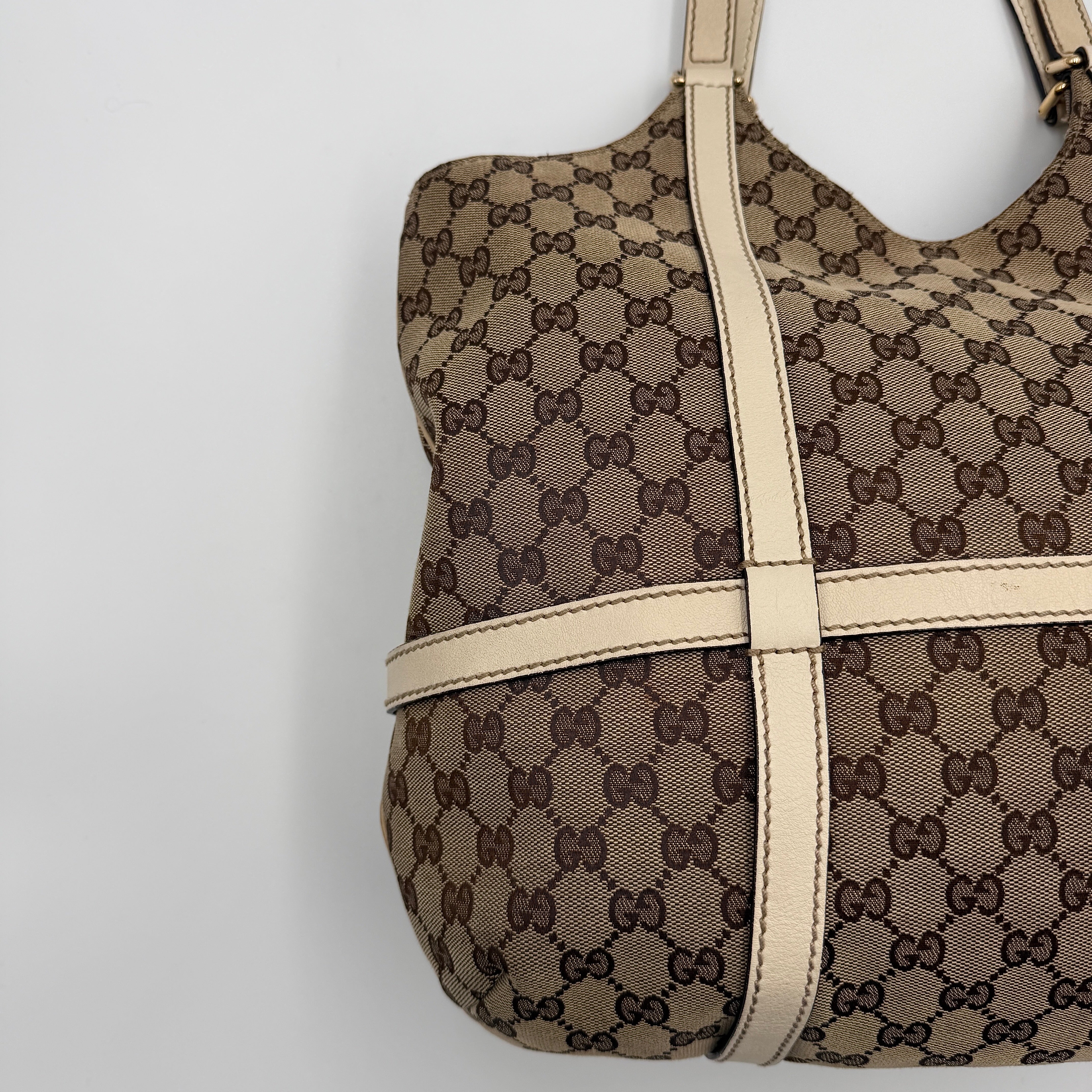 Gucci GG Monogram Royal Hobo Shoulder Bag Beige