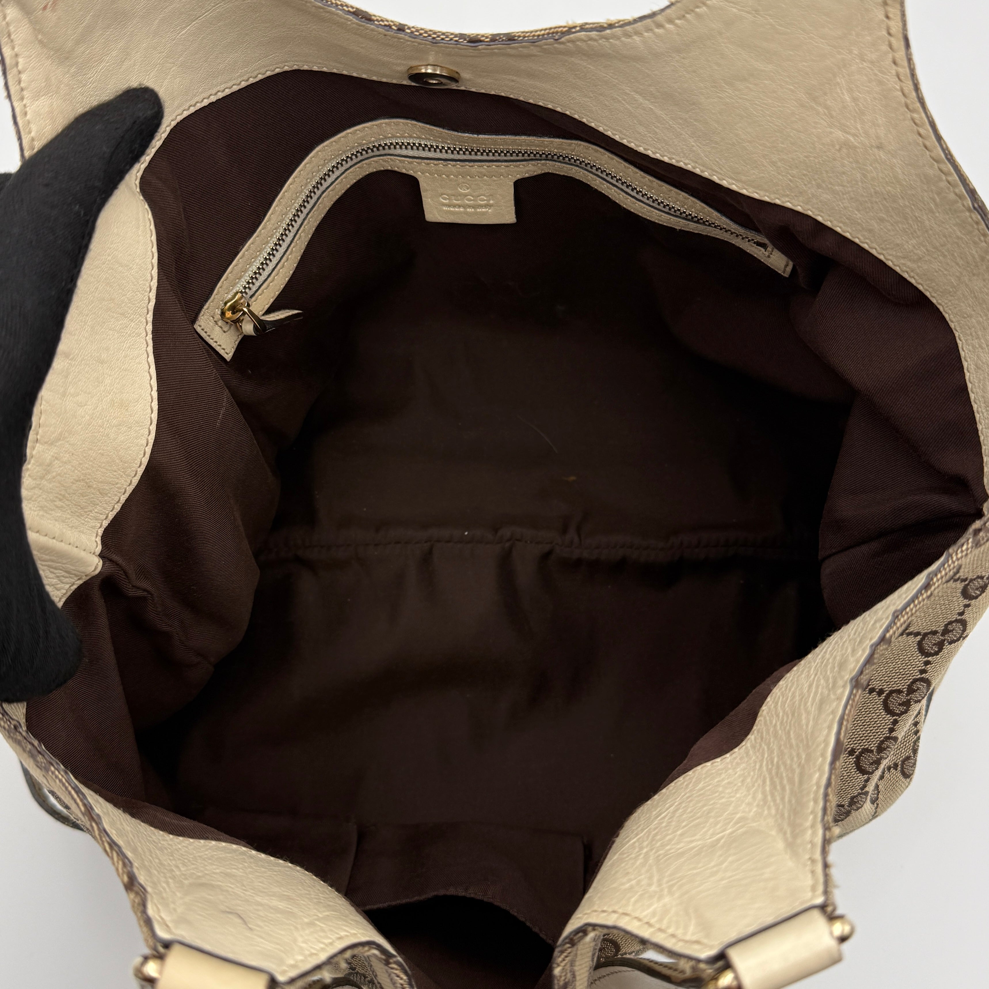 Gucci GG Monogram Royal Hobo Shoulder Bag Beige
