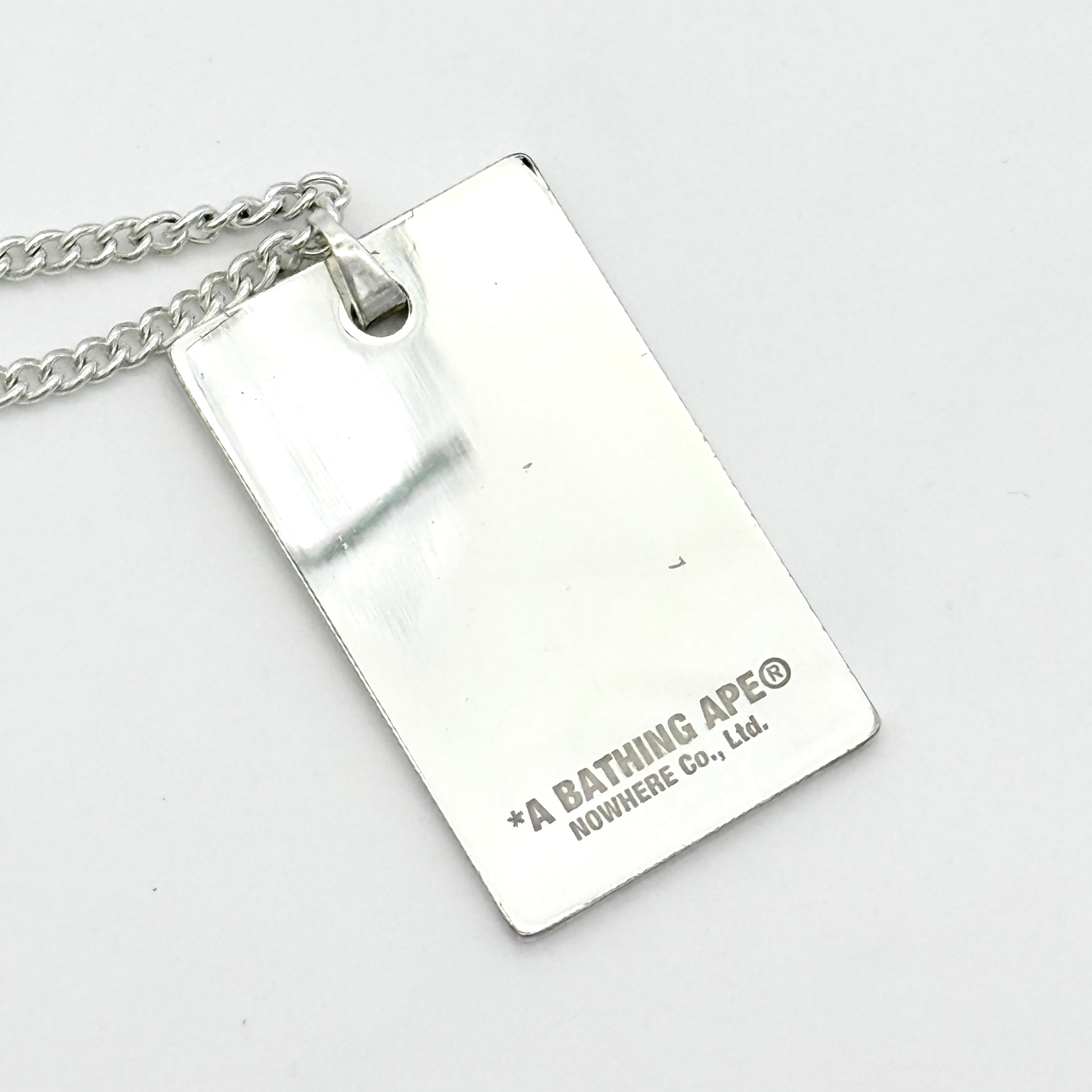 BAPE A Bathing Ape Bape Card Novelty Pendant Necklace Silver