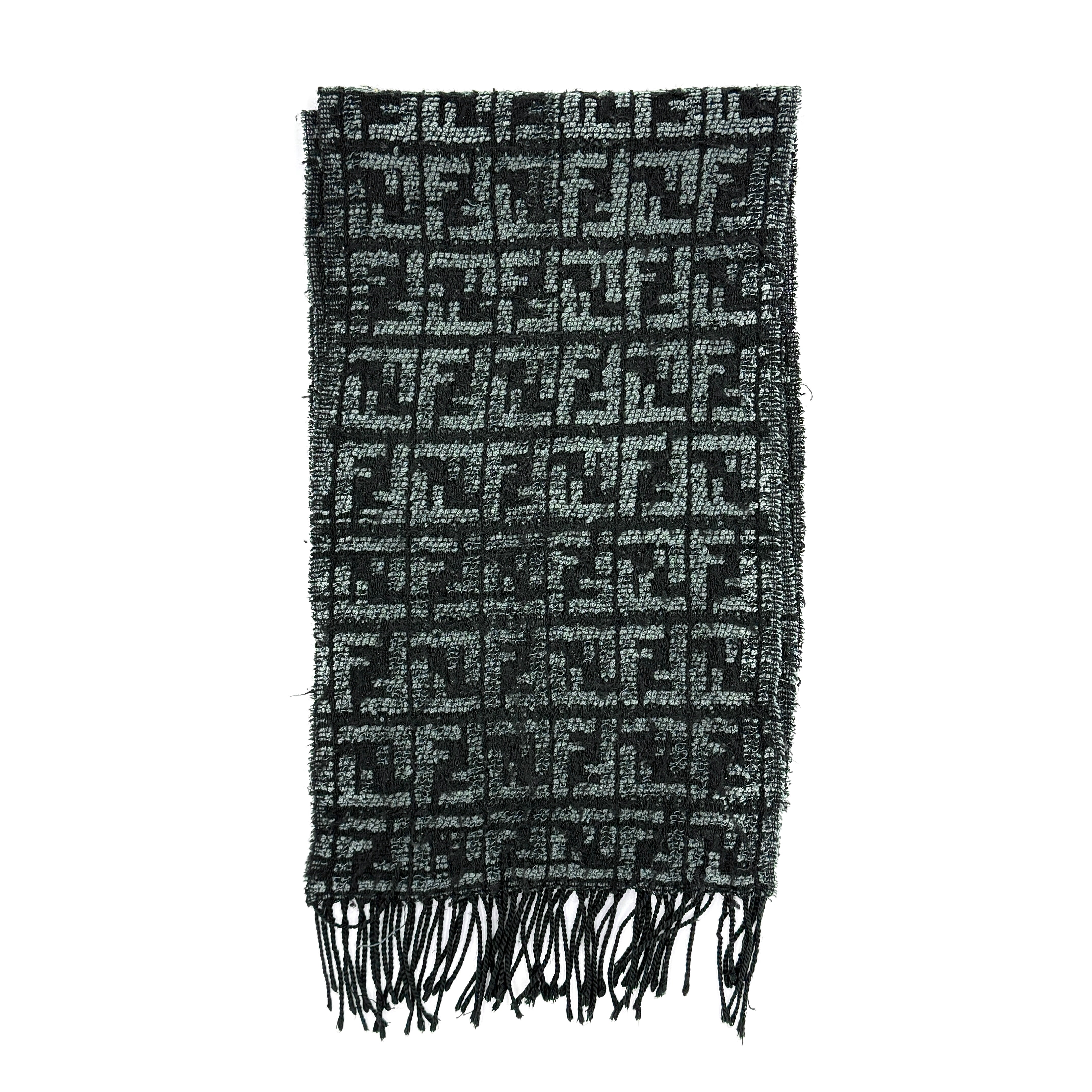 Fendi FF Monogram Scarf Grey/Black