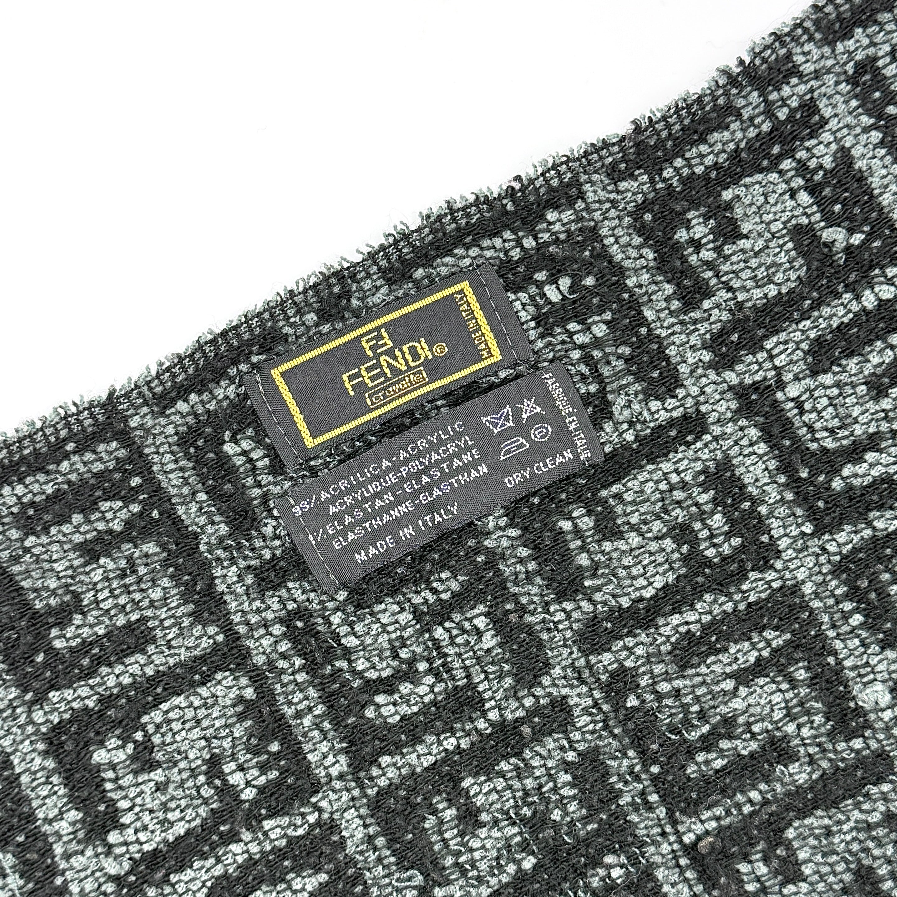 Fendi FF Monogram Scarf Grey/Black