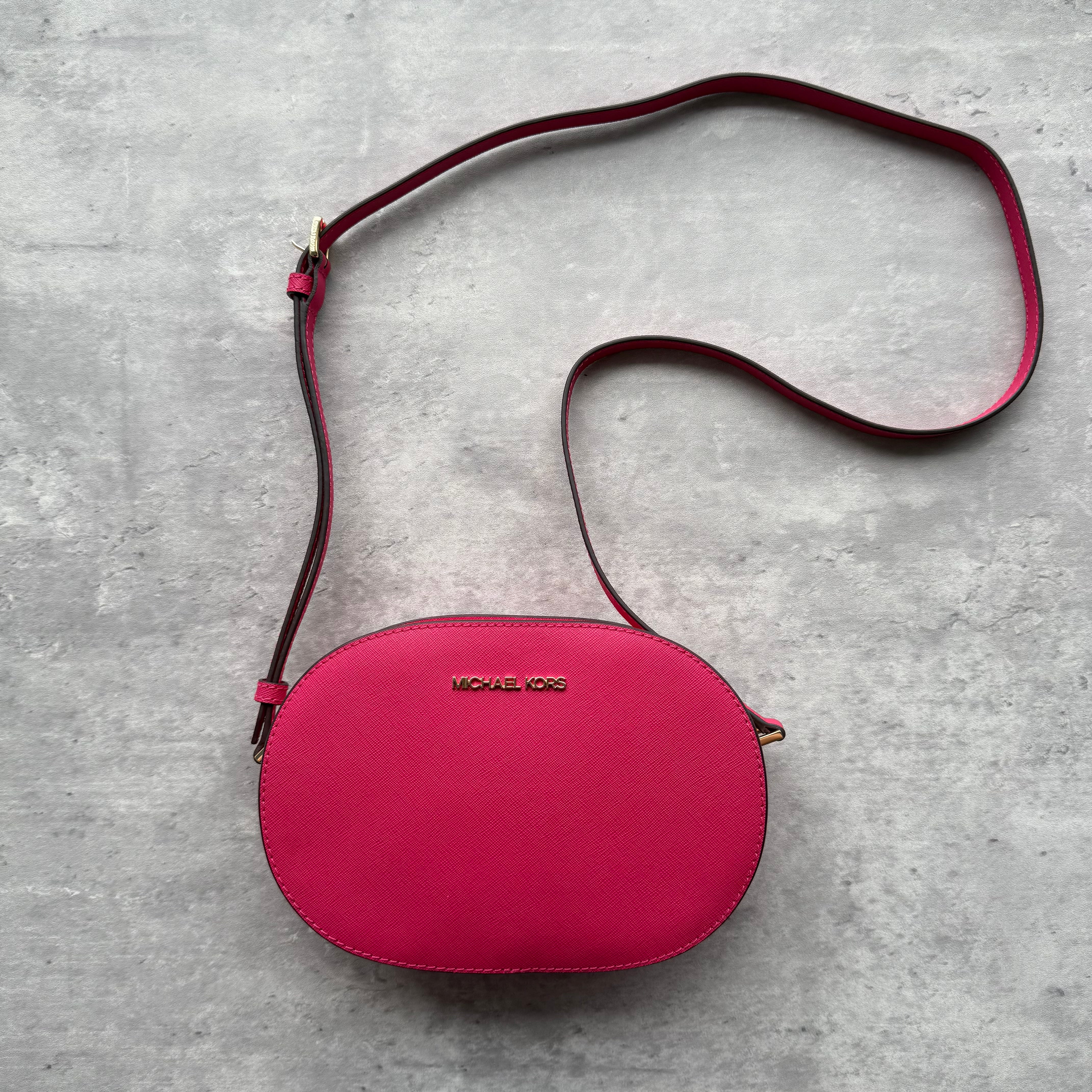 Michael Kors Jet Set Travel Saffiano Crossbody Bag Pink