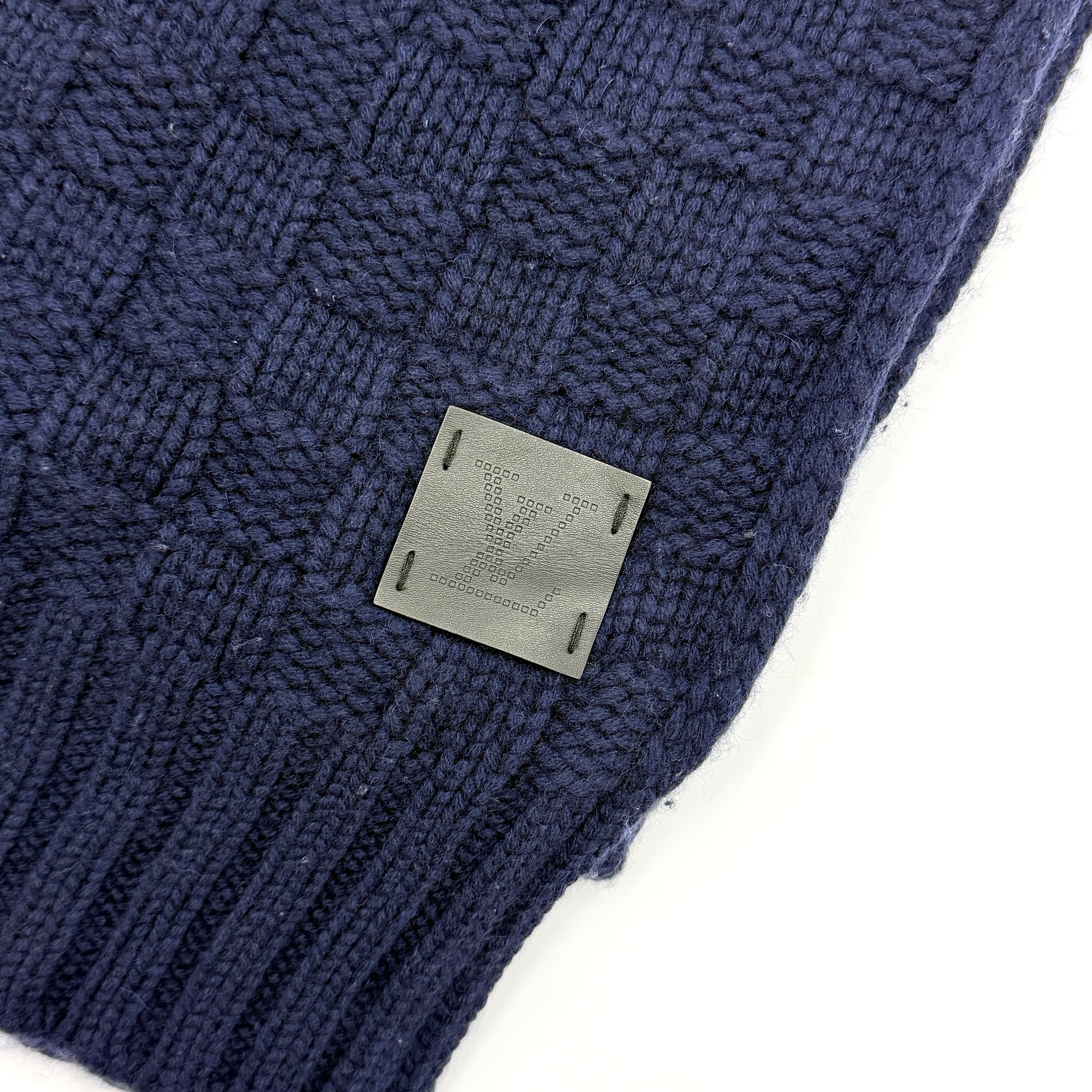 Louis Vuitton Echarpe Helsinki Damier Cashmere Scarf Navy Blue