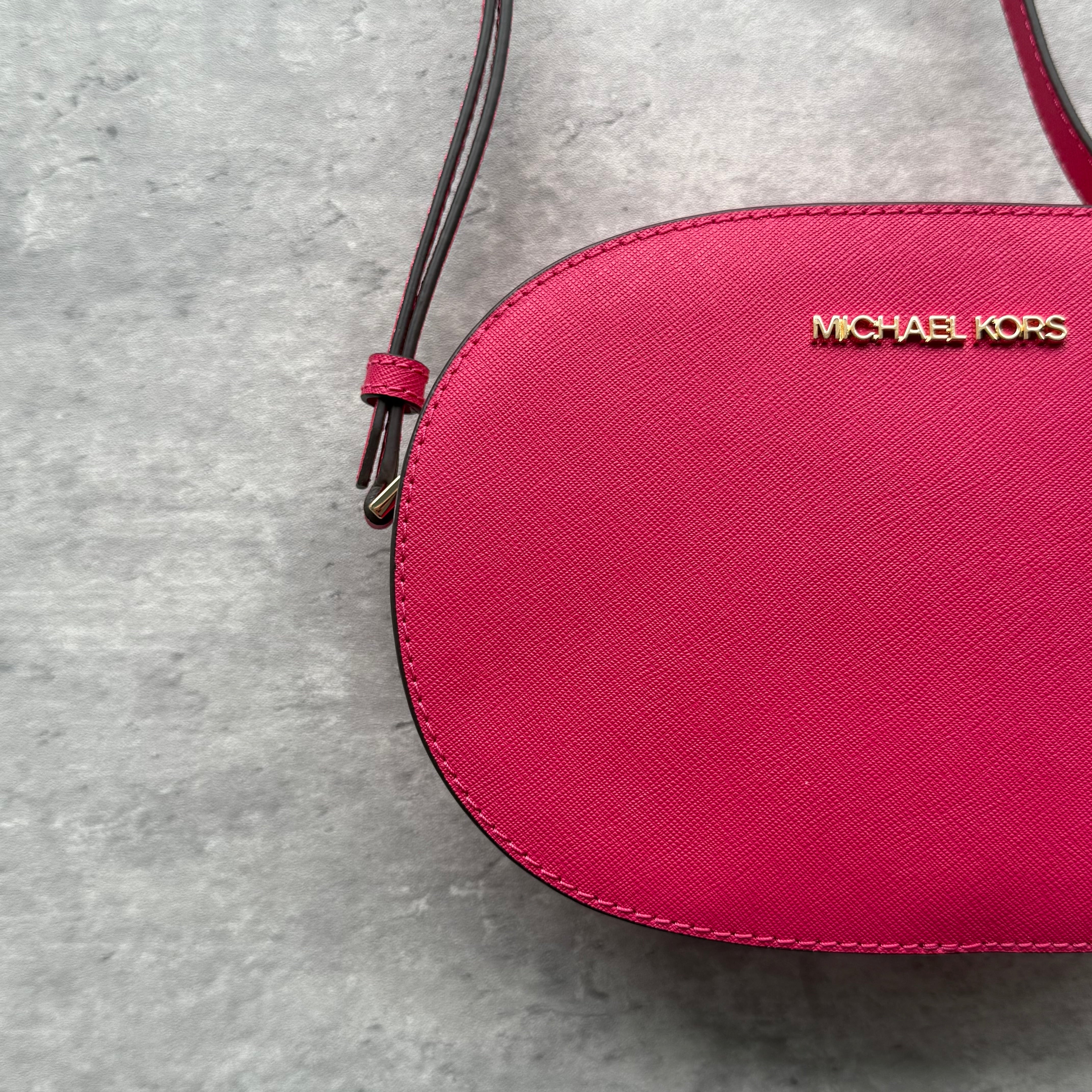 Michael Kors Jet Set Travel Saffiano Crossbody Bag Pink